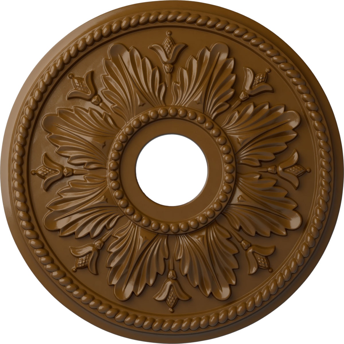 Ekena Millwork CM18ED1STF Edinburgh 18.125-in W x 18.125-in L Painted Smokey Topaz Polyurethane Whole Ceiling Medallion
