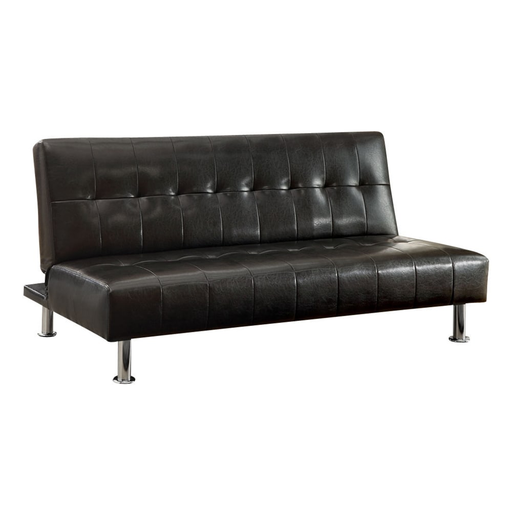 Furniture Of America Bulle Black Faux Leather Futon In The Futons ...