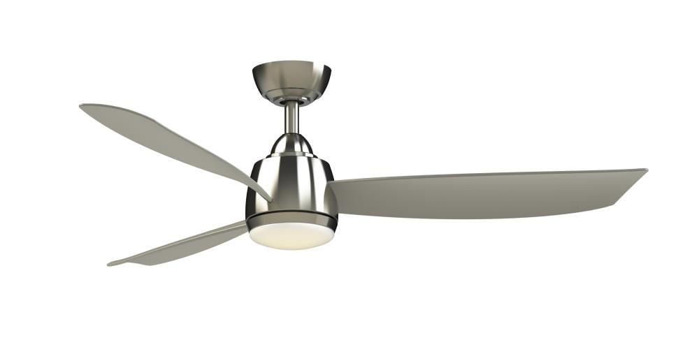 Fanimation Studio Collection Aireflex 52 In Brushed Nickel Led Indoor Outdoor Ceiling Fan With Light And Remote 3 Blade The Fans Department At Com - Ceiling Fans With Lights And Remote Brushed Nickel