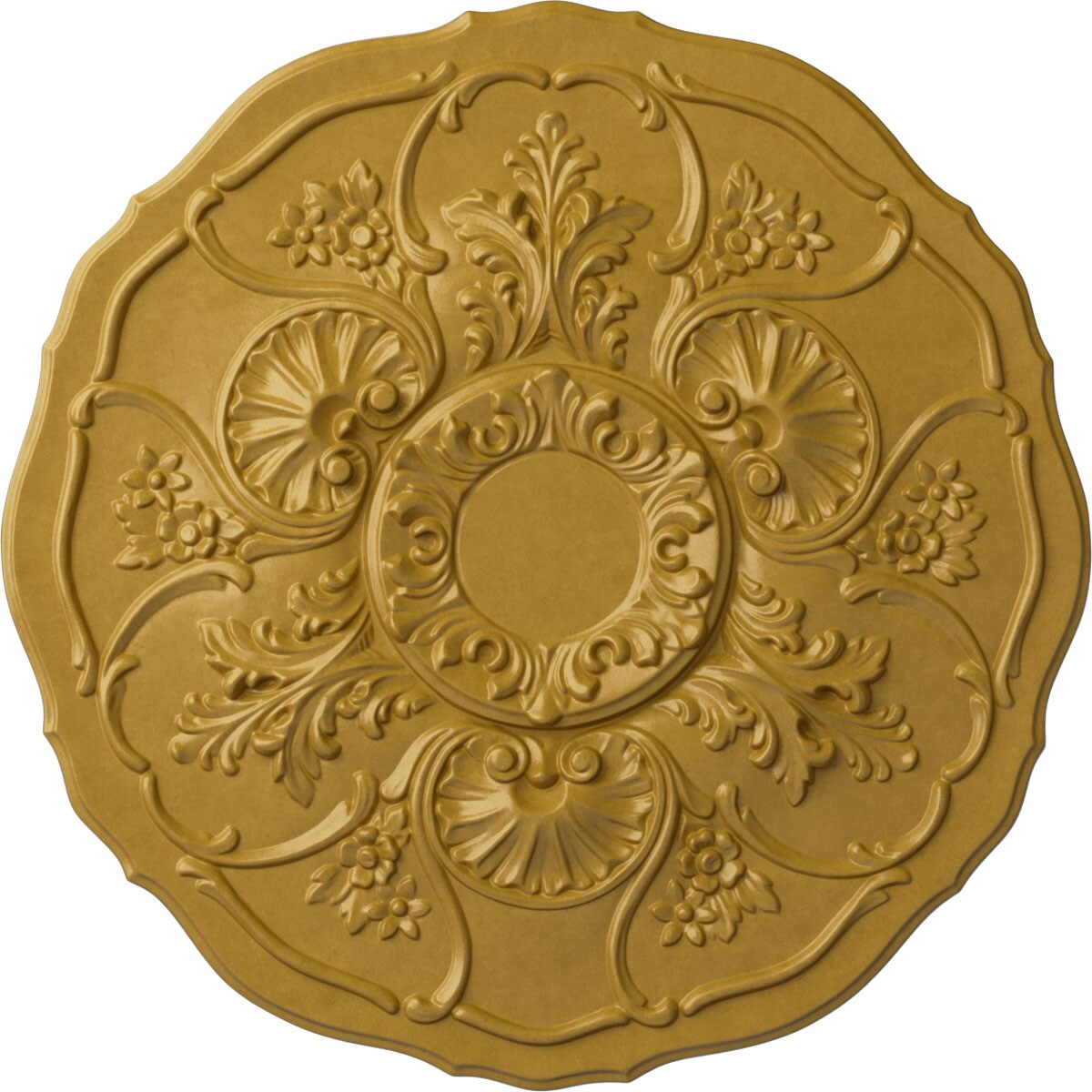 Ekena Millwork CM22CNIGS Cornelia 22.5-in W x 22.5-in L Painted Iridescent Gold Polyurethane Whole Ceiling Medallion