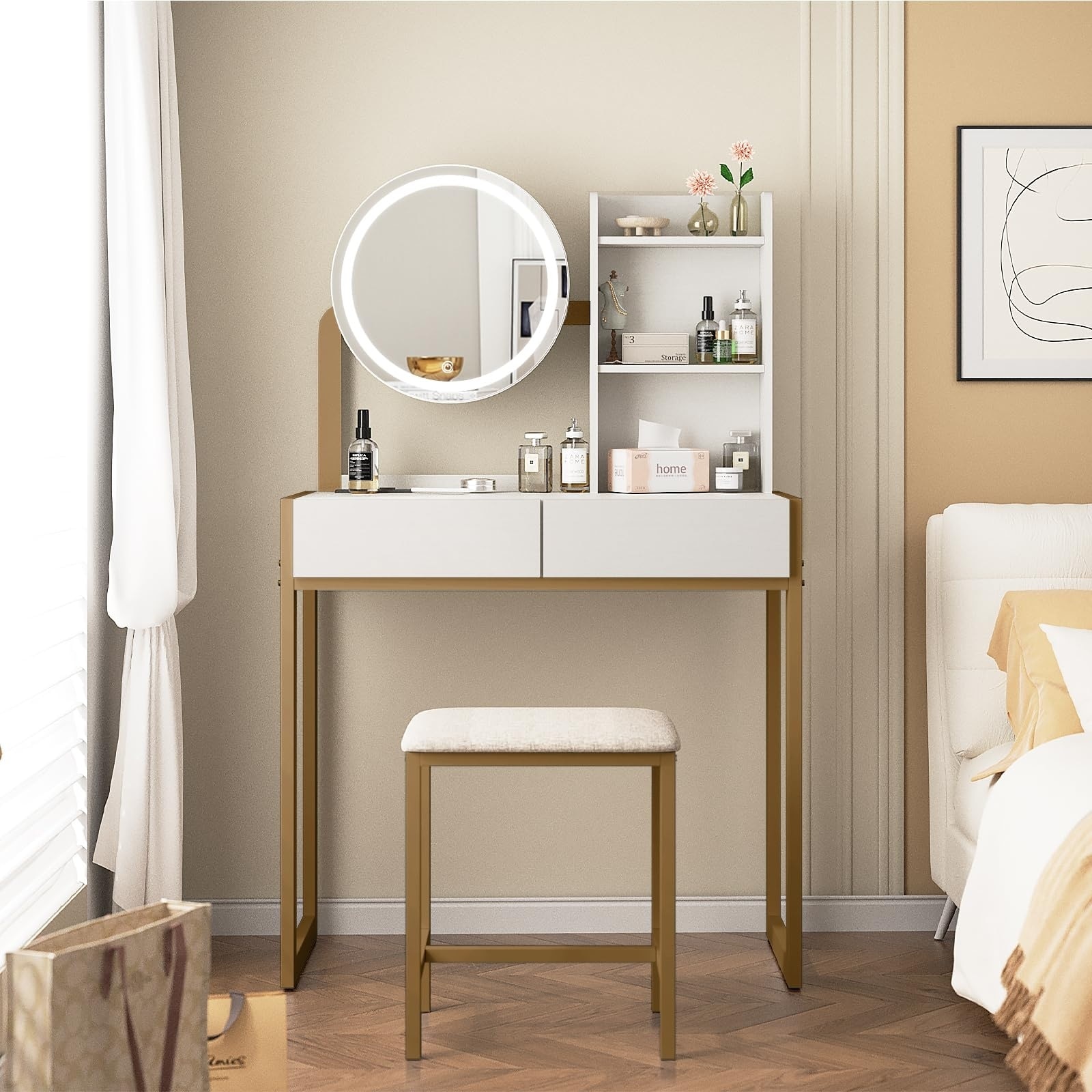 gold metal dressing table Gold Moroccan Embossed Metal Console Side Hall Dressing Table