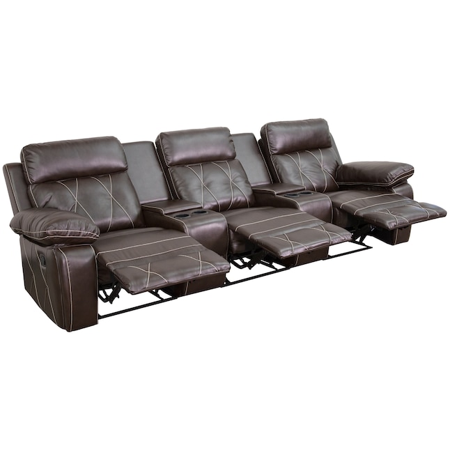 Faux Leather Reclining Sofa, Leather Reclining Theater Sofa Set