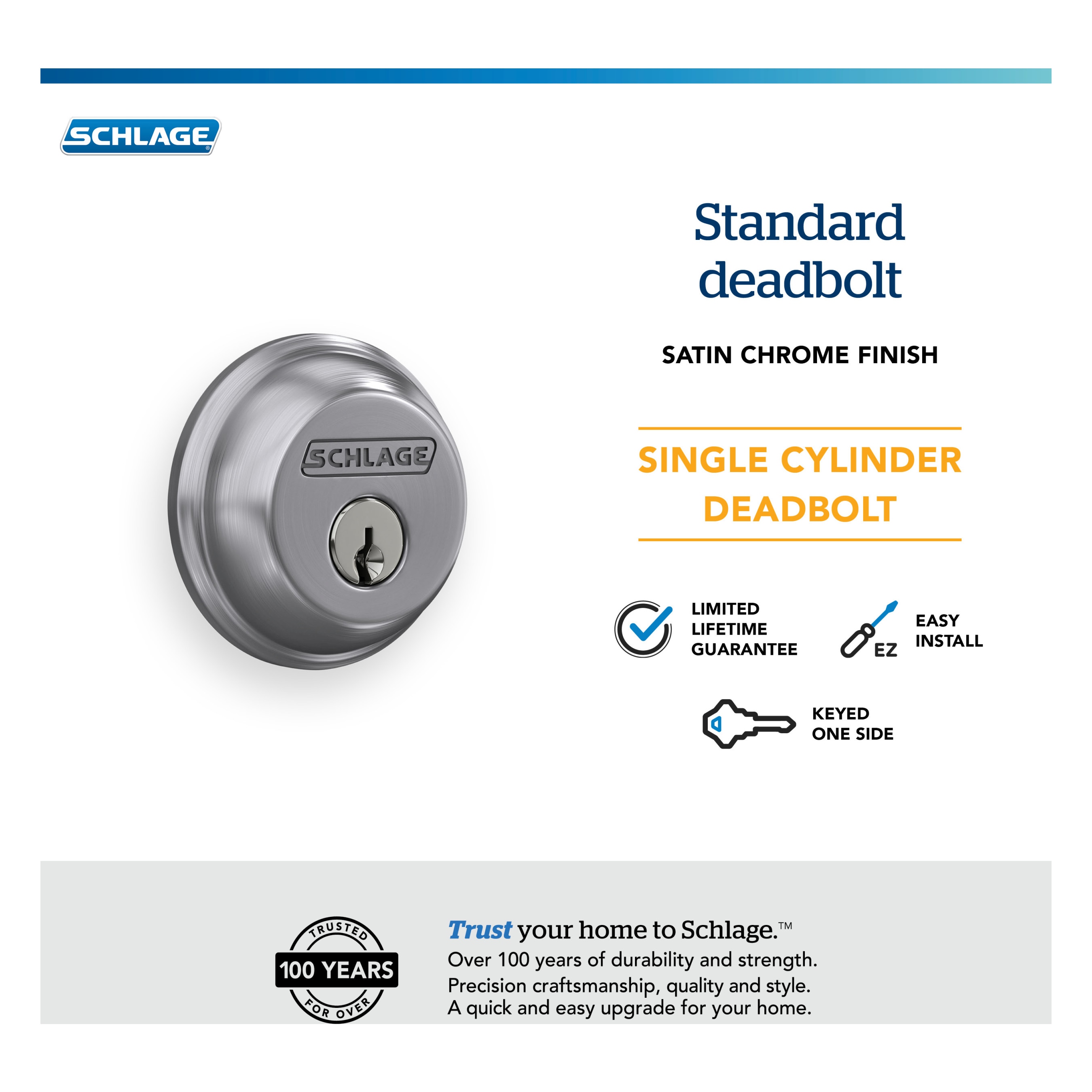 Schlage B60CS G 626 Door-Deadbolts - View #5