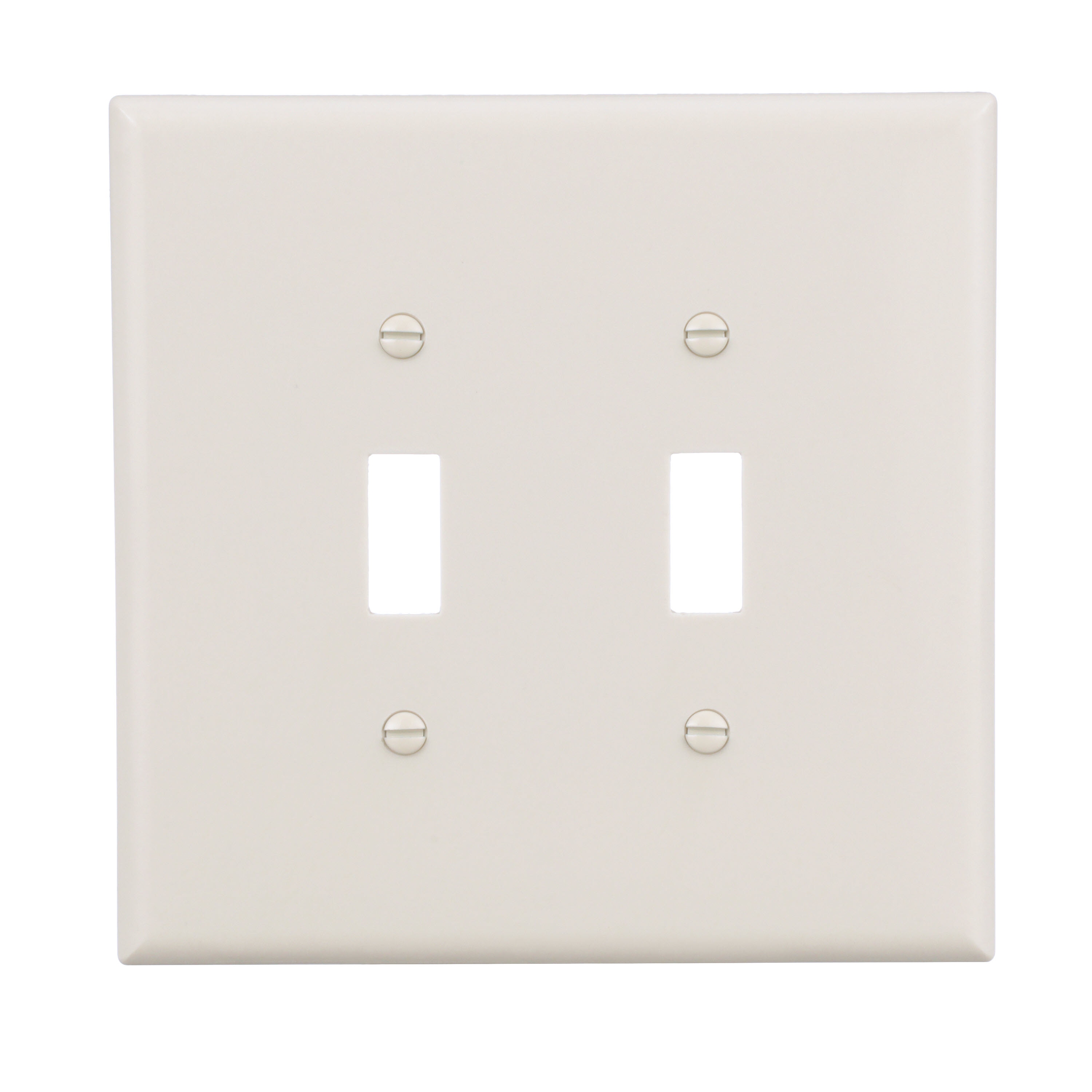 Eaton 2149LA-F-LW 2 -Gang Jumbo Size Light almond Thermoplastic Indoor Toggle Wall Plate