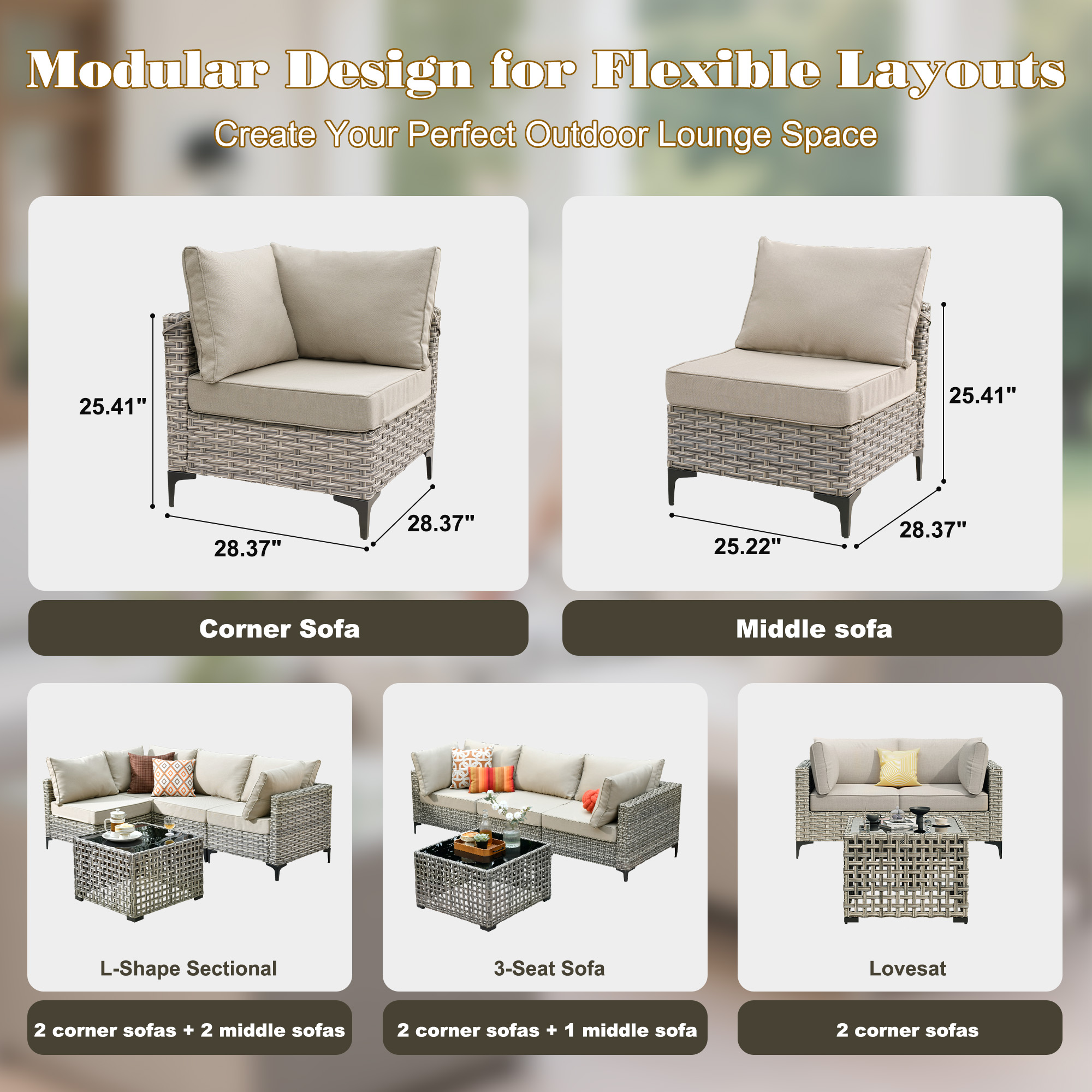 Pouuin SRFPYZSKT60 Patio-Sofas-Daybeds - View #10