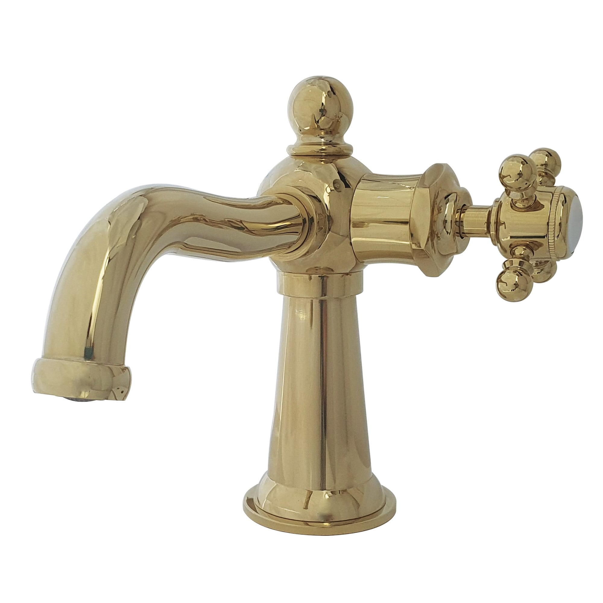 Kingston Brass Nautical Polished Brass Single Hole 1 Handle Bathroom Sink Faucet With Drain In 9093