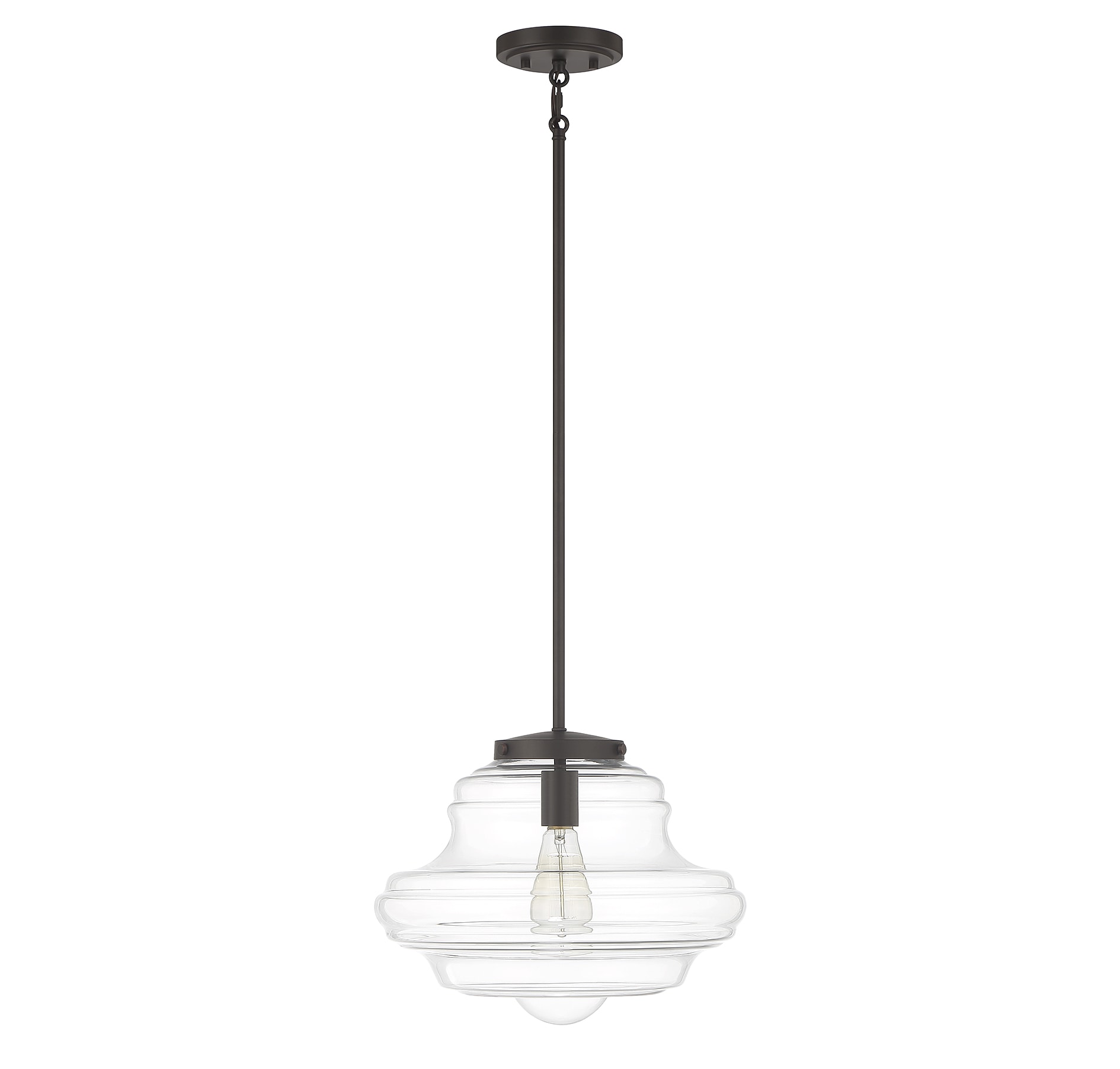Oil Rubbed Bronze and Clear Glass Globe Pendant Light