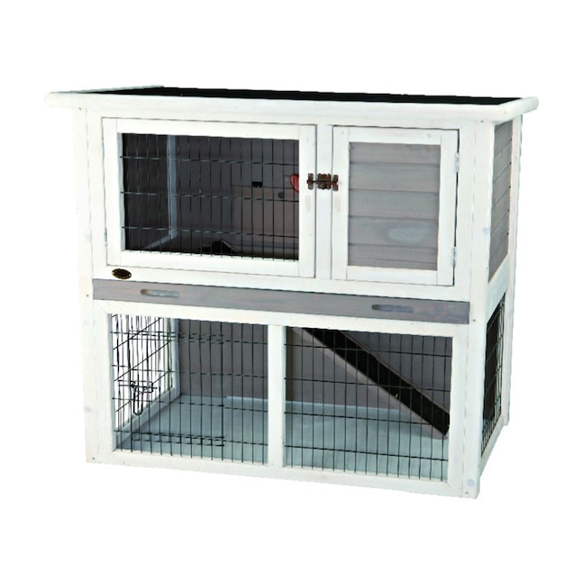 Trixie Pet Products Gray Wood Rabbit Hutch in the Chicken Coops & Rabbit  Hutches department at 