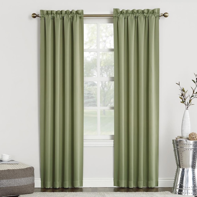 Sun Zero 63 In Sage Green Polyester, Sage Green Curtains Blackout