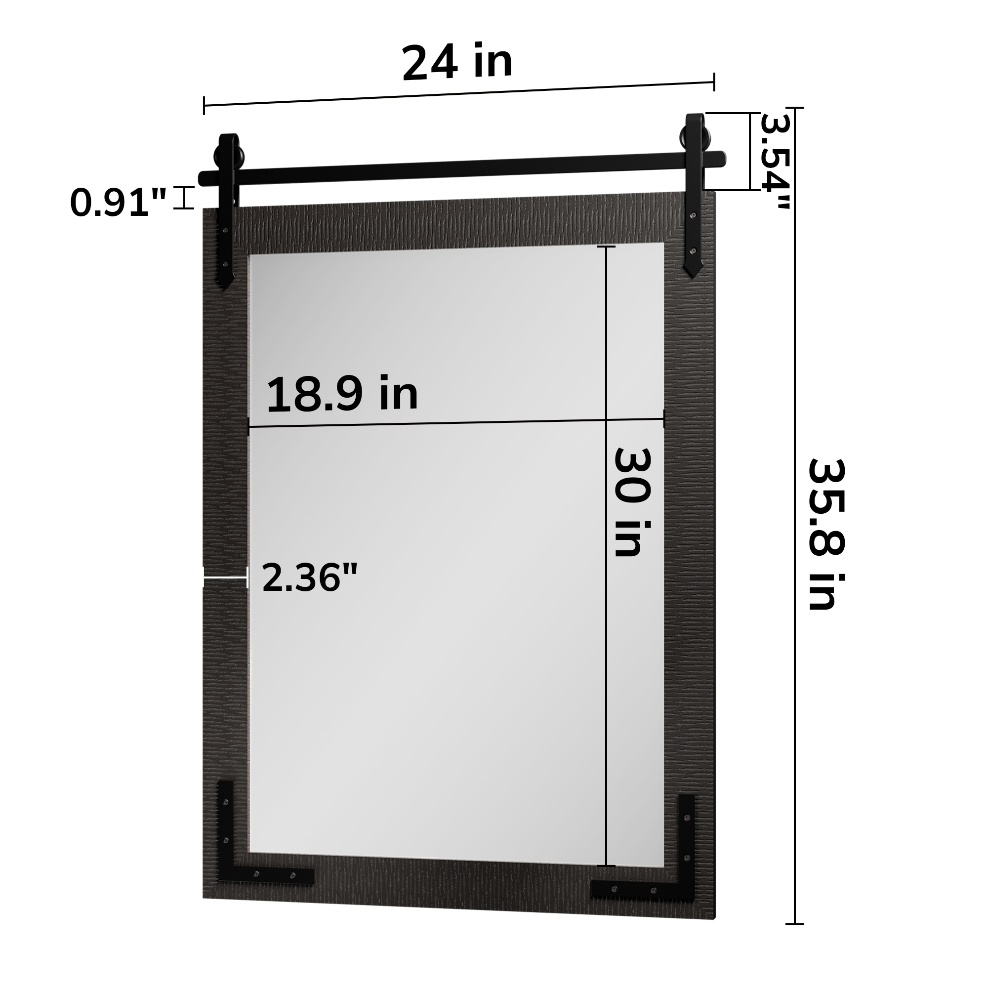 Keonjinn LW-GCJ-6191-BK Decor-Mirrors - View #2