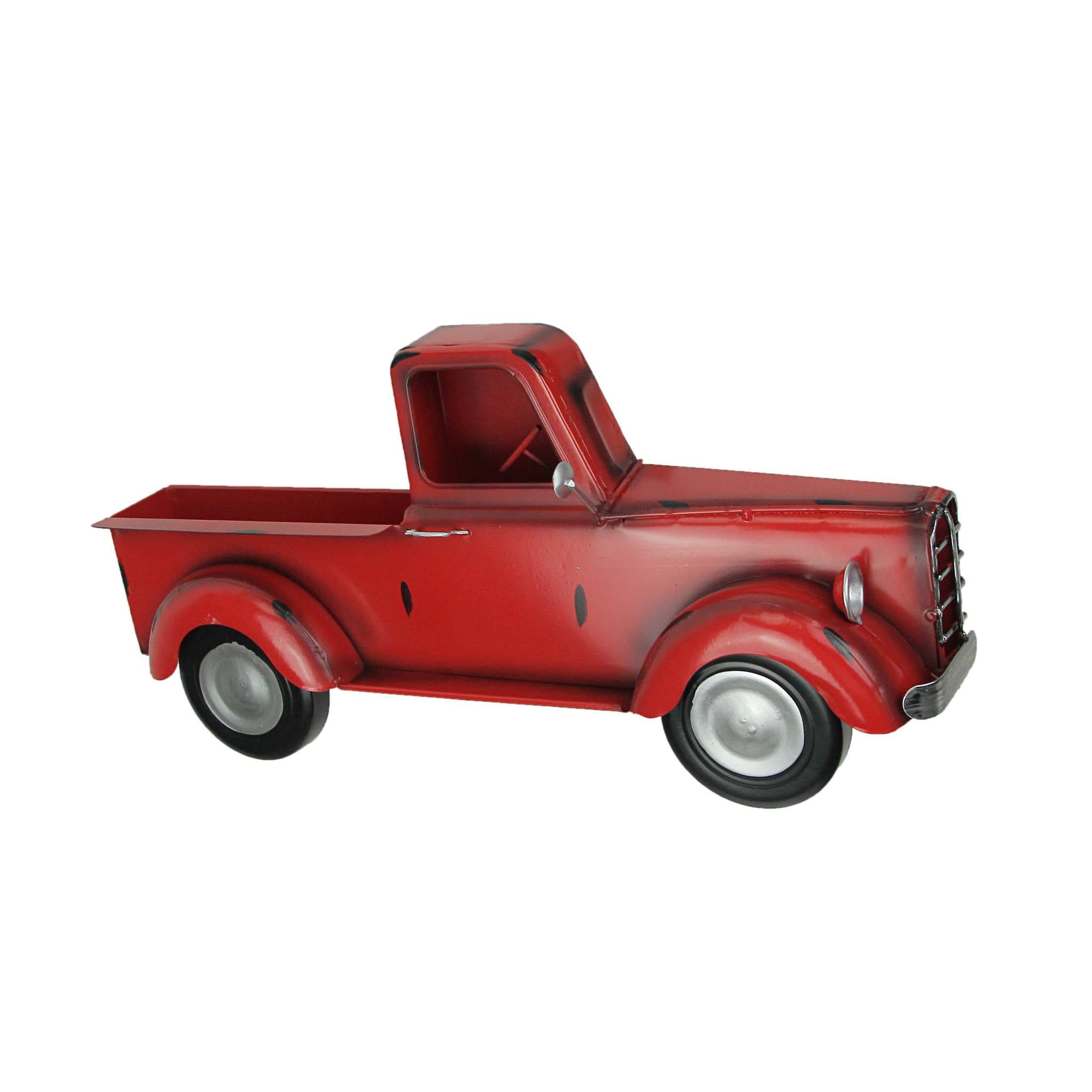 Things2Die4 DI-505-15577-RD Metal Red Vintage Pickup Truck Wall Pocket Farmhouse Decor Sculpture 16.25 Inches Long