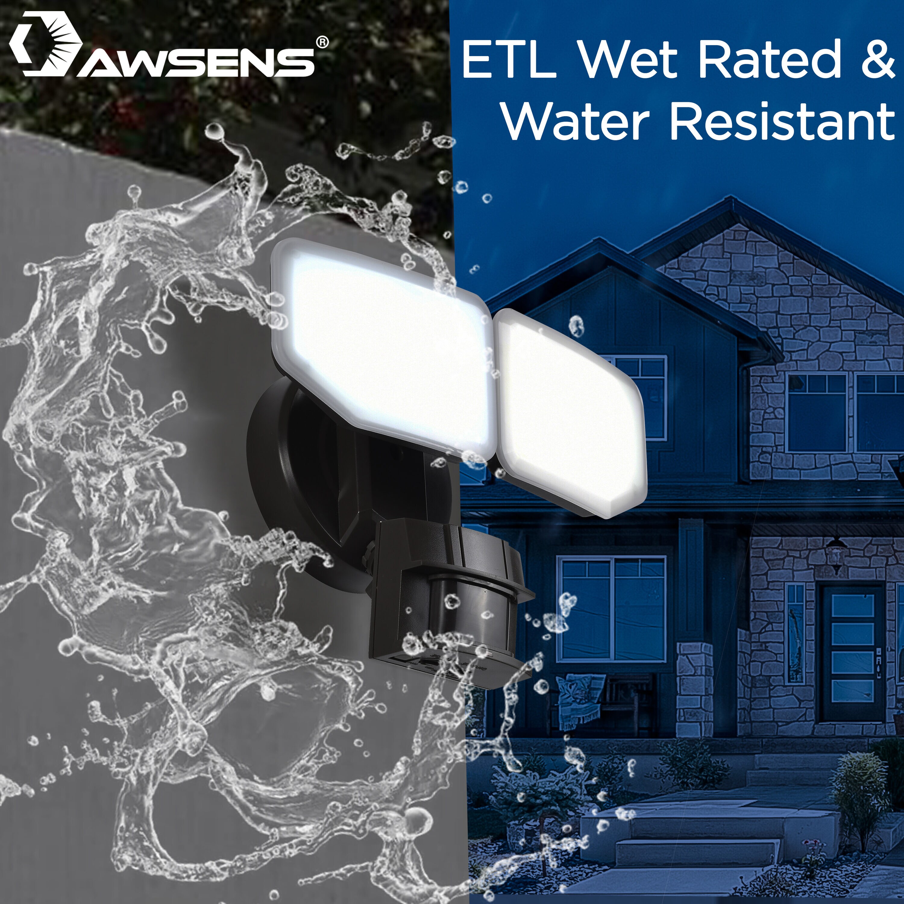 Bronze Dual Head LED Motion Activated Security Flood Light