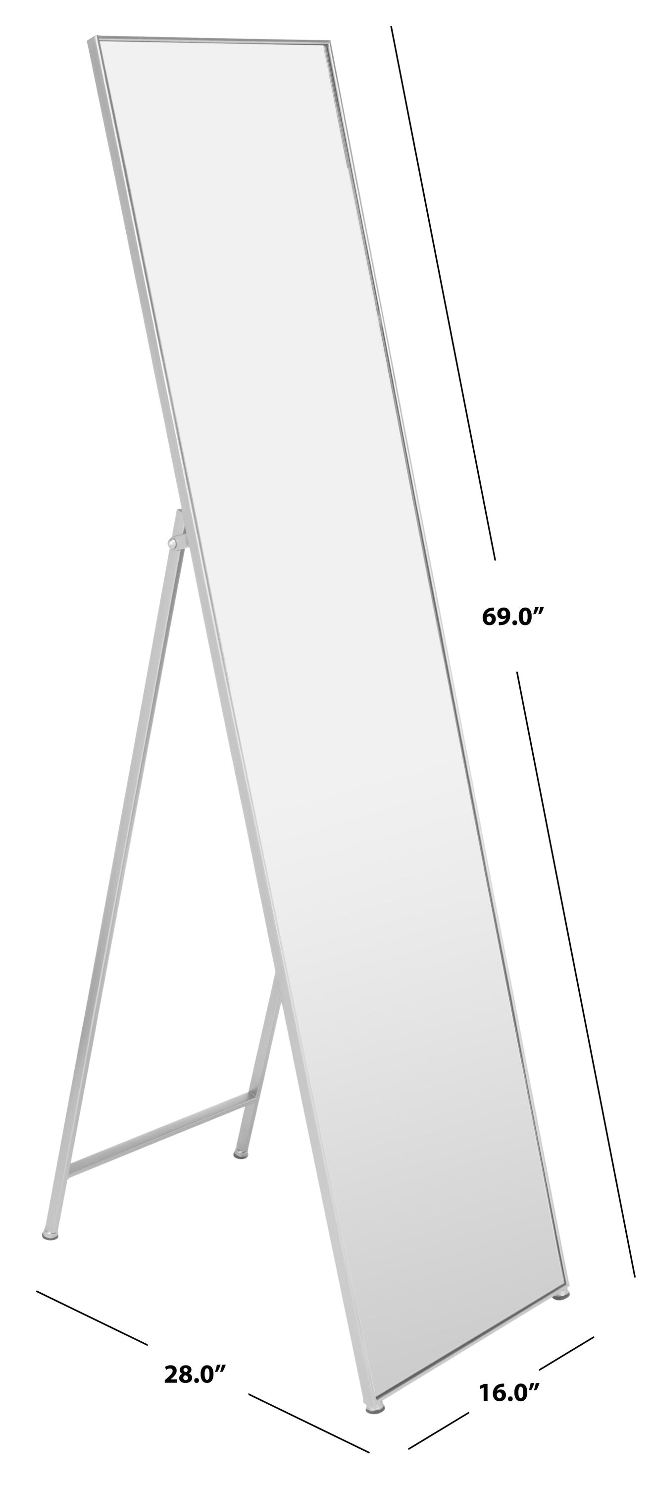 Wellen 28" x 69" Silver Rectangular Wall Mirror