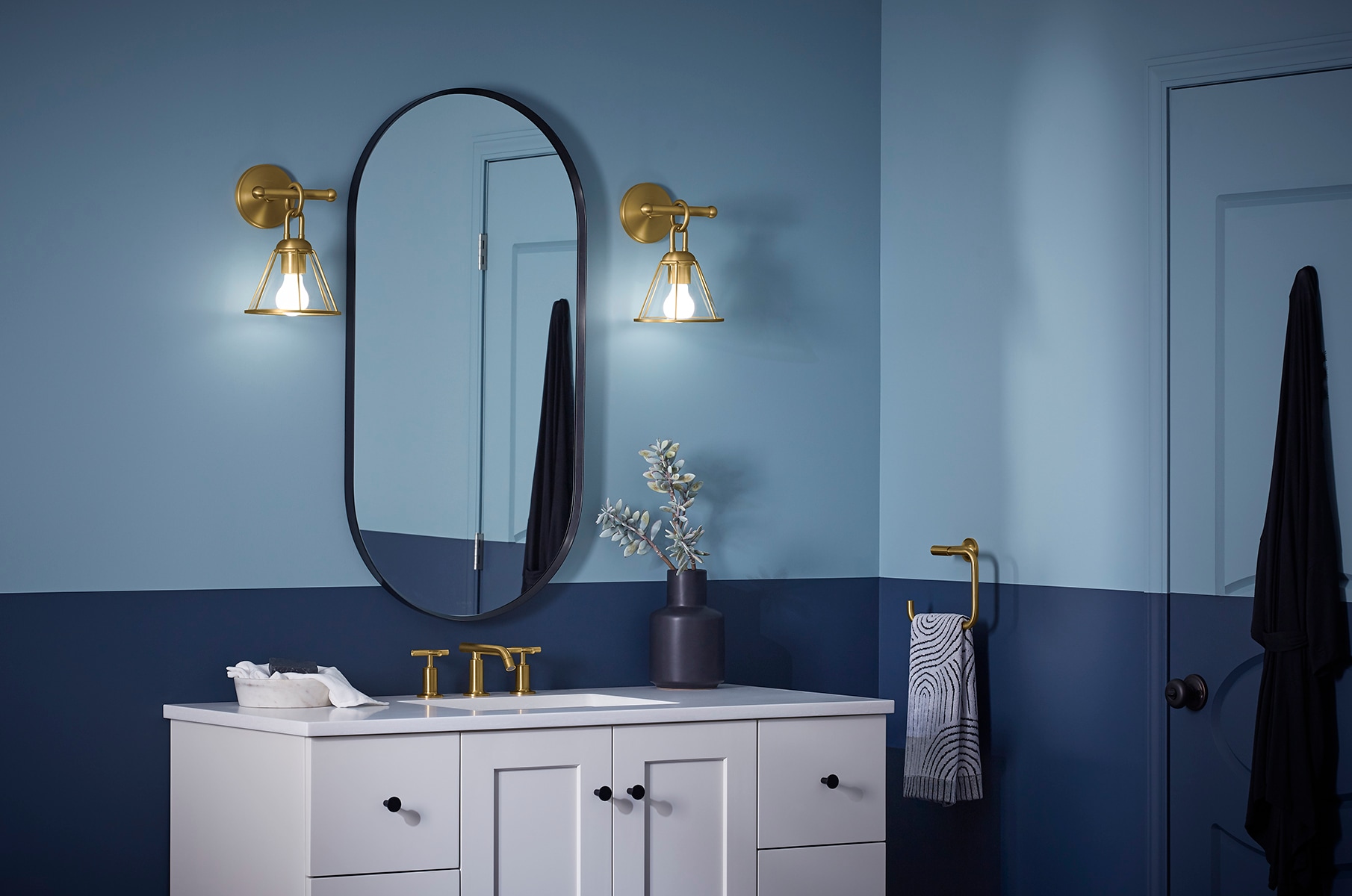 Brushed Brass 11-Inch Dimmable One-Light Sconce