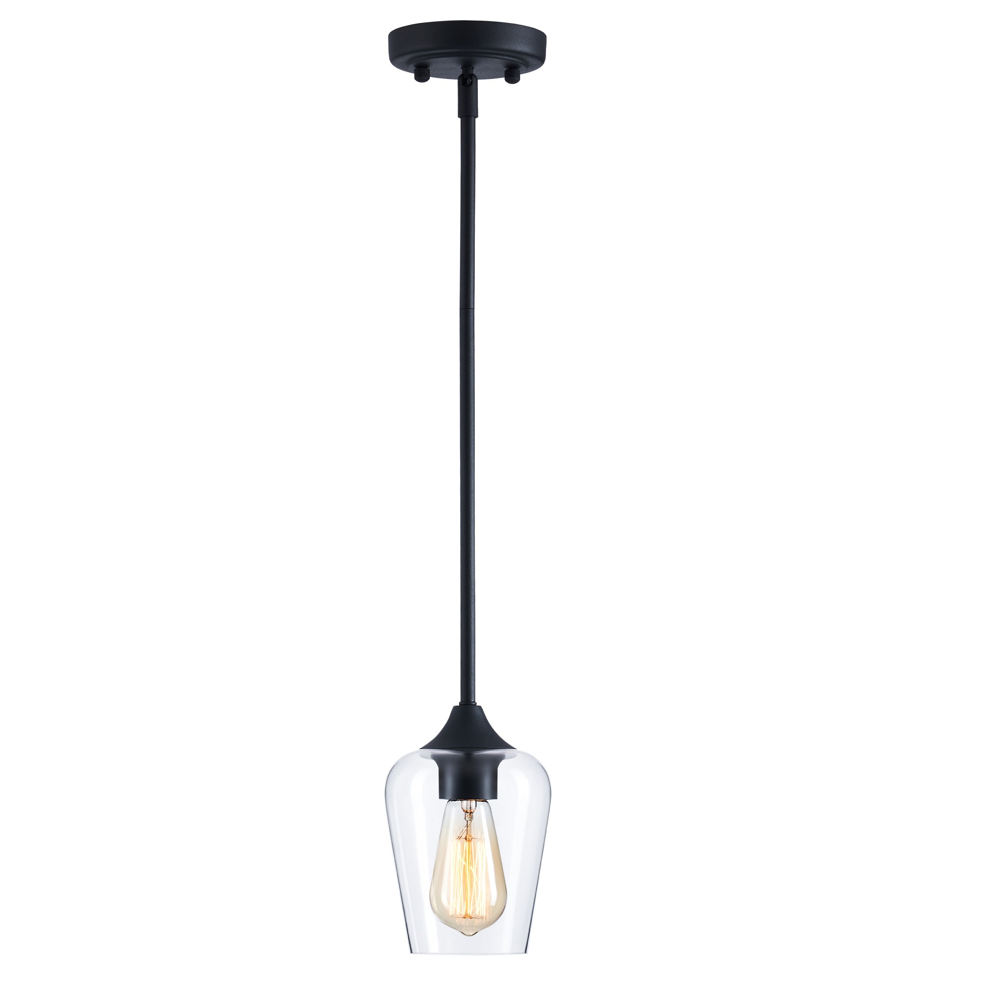 CO-Z HCF-2805-22 Black Modern/contemporary Clear glass Bell Mini Hanging Pendant light