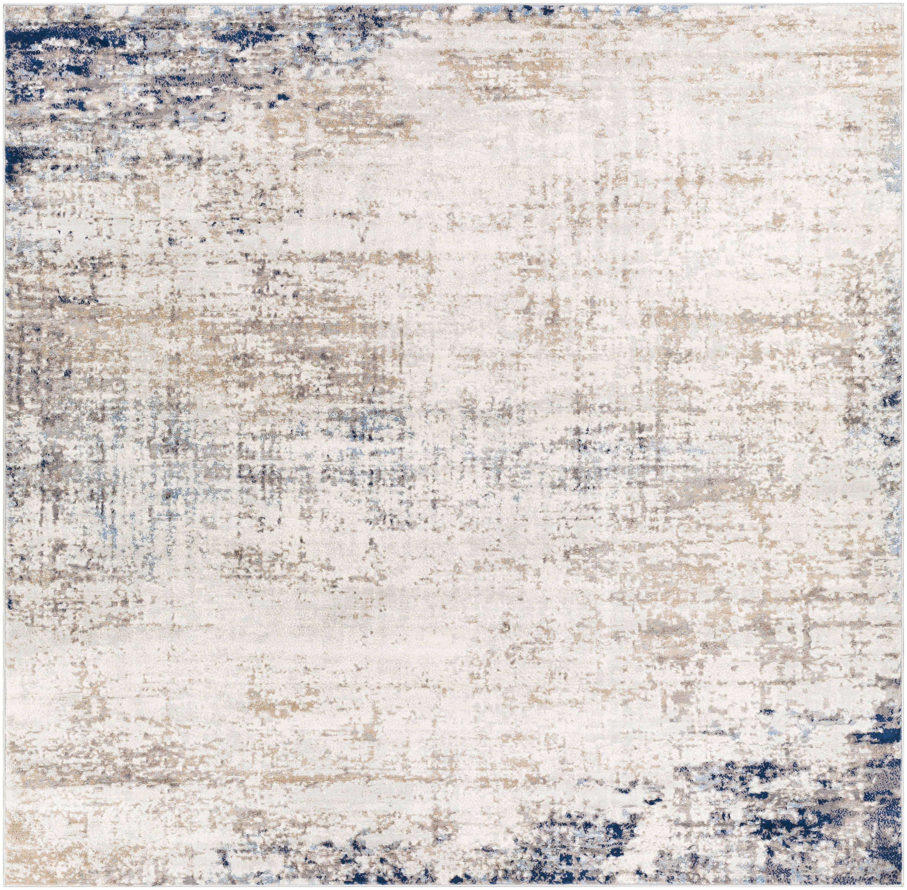 Livabliss ROM2315-710SQ Roma 8 x 9 (ft) Loomed Polypropylene Light Gray, Ivory, Dark Blue, Gray, Ice Blue, Medium Gray Square Indoor Abstract Mid-Century Modern Area rug