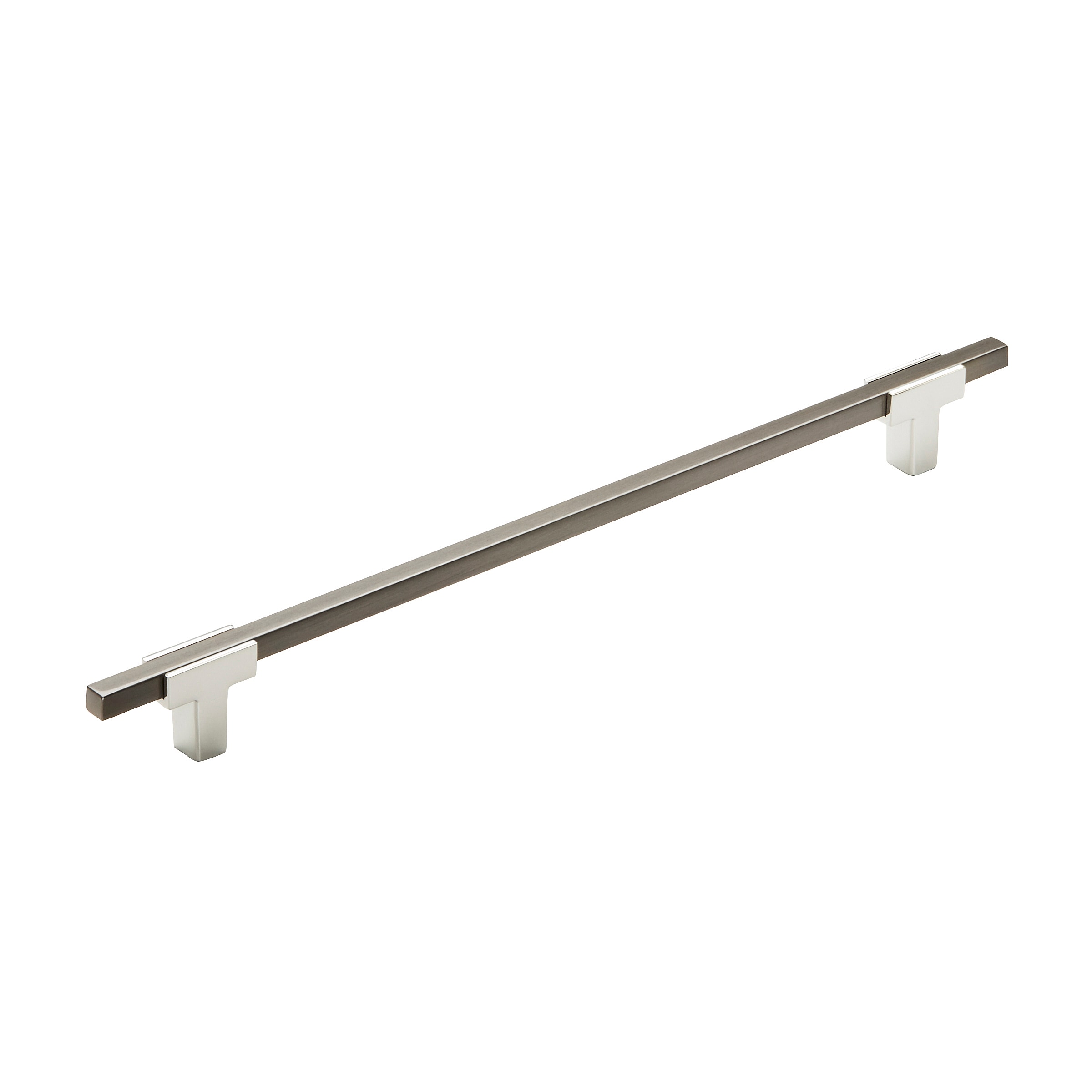 Amerock BP77825626BCR Urbanite 10-1/16-in , 256mm Center to Center Polished Chrome/Black Chrome Rectangular Bar