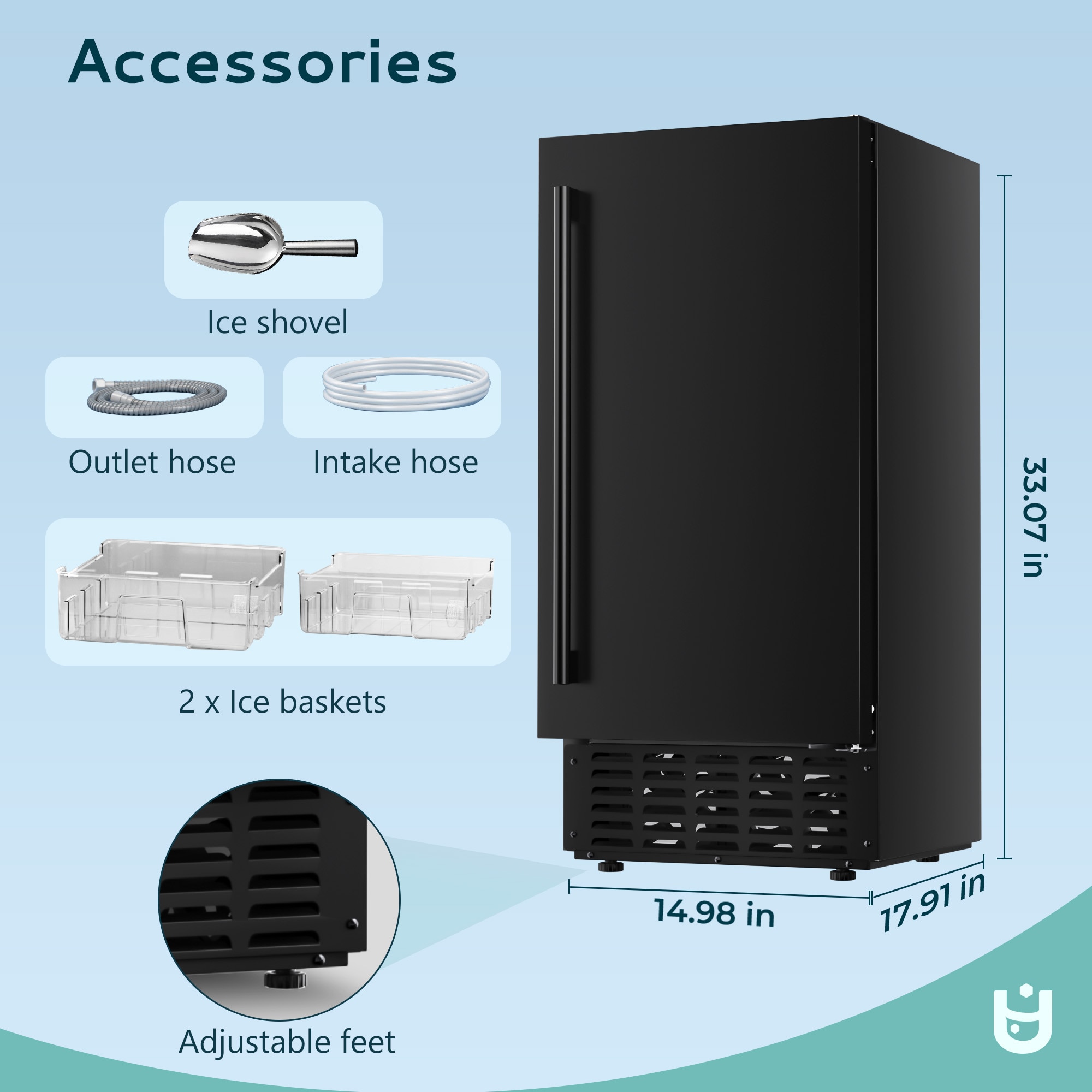 Euhomy CIM007-66BL Commercial-Ice-Makers - View #8