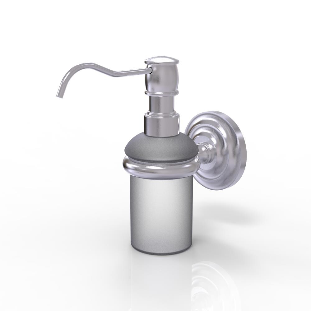 Allied Brass PQN-60-SCH Prestige Que New Satin Chrome 5-oz. Capacity Wall-mount Soap and Lotion Dispenser