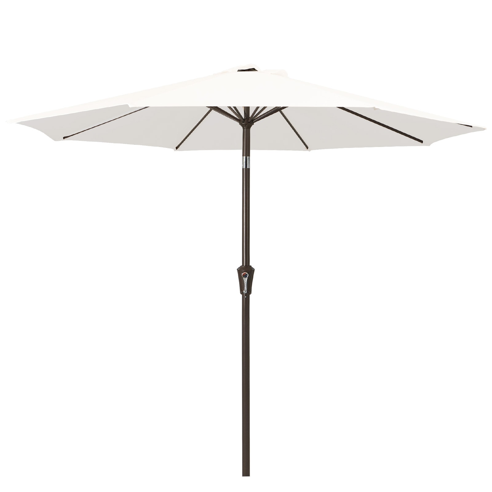 JEAREY CBZZS-8-BE 9-ft Iron White Push-button Tilt Market Patio Umbrella