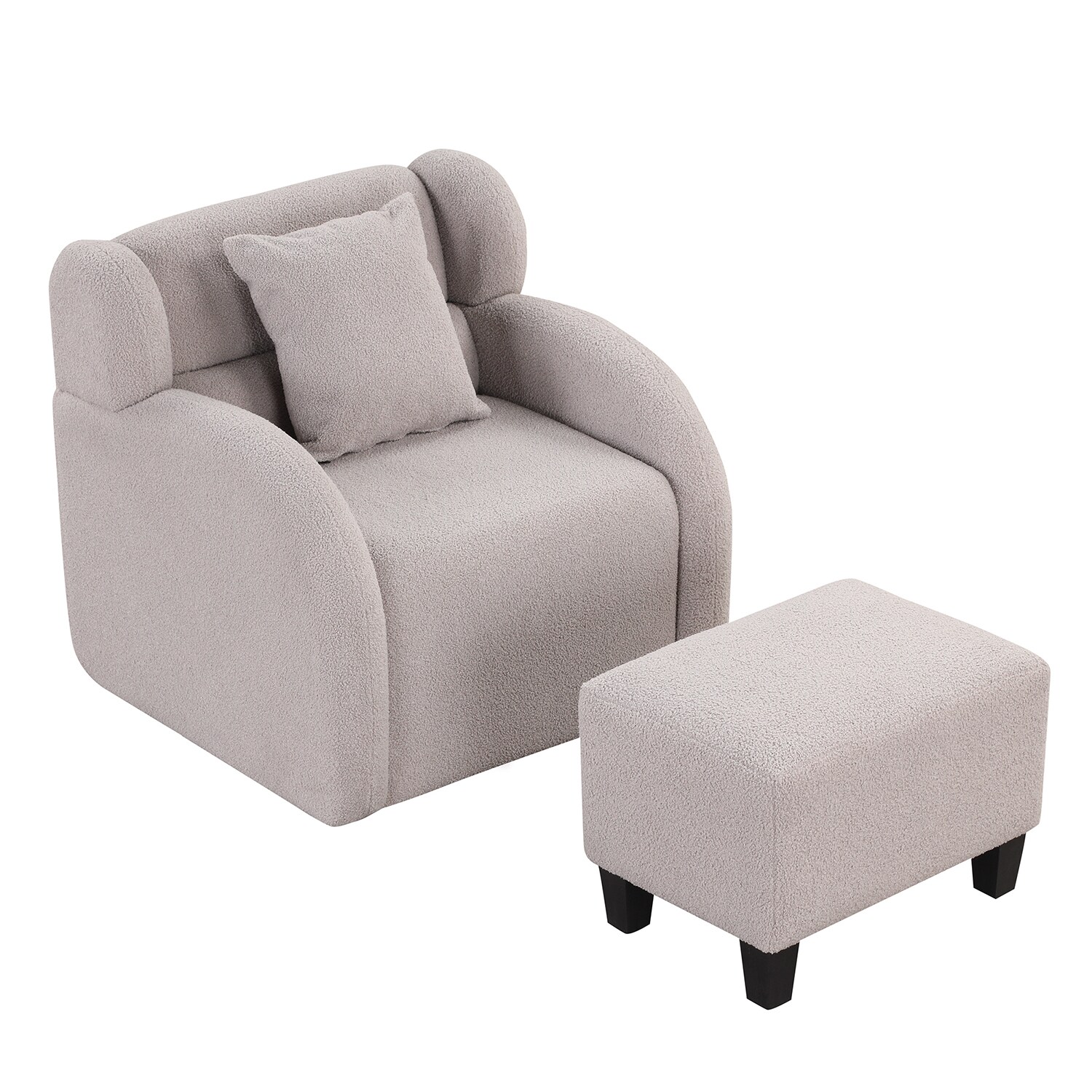 Swivel Armchair With Ottoman For Living Room, Bedroom And Office