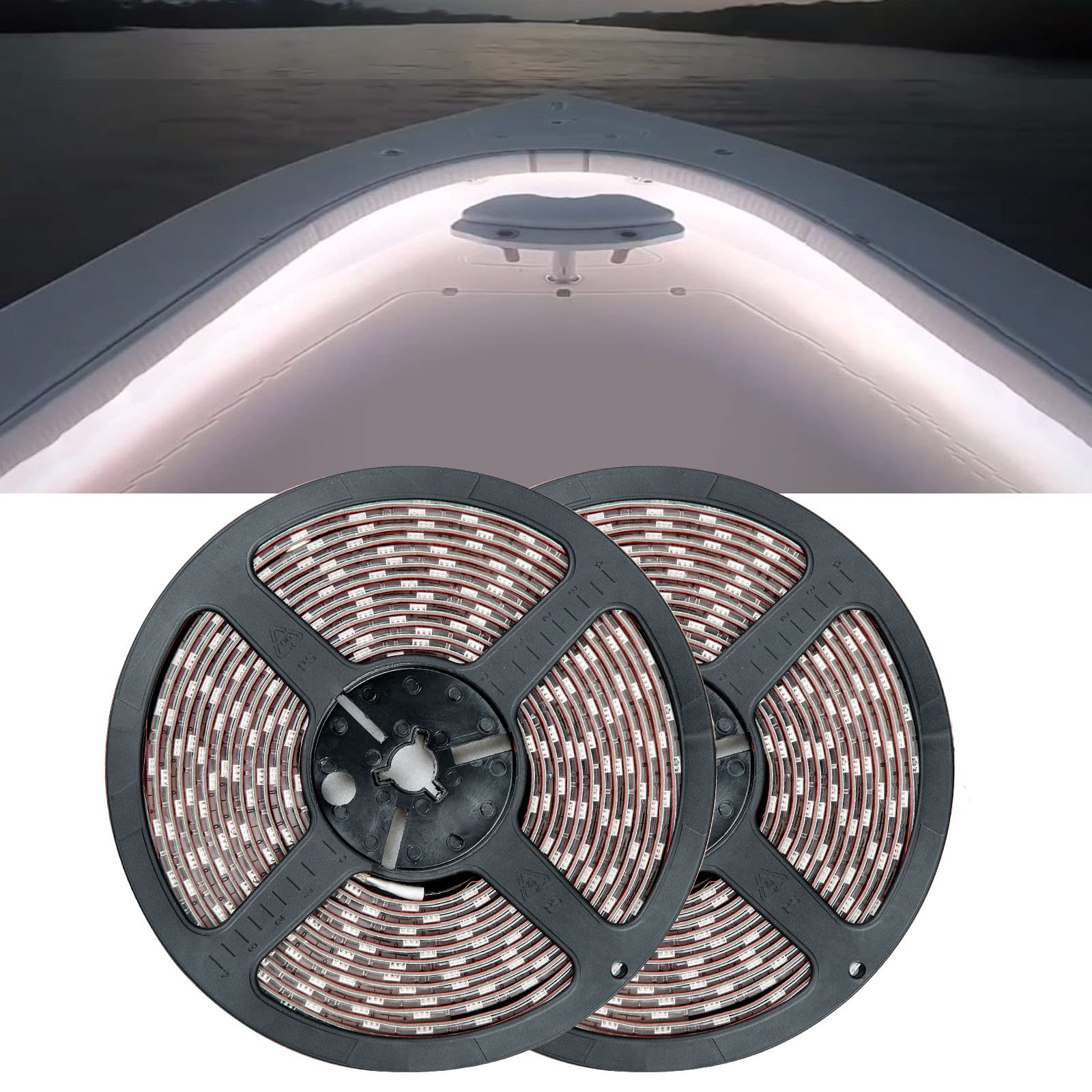UUDULY  Marine Led Strip Lights Pontoon Light Strip for Jon Bass Boat Sailboat Kayak 12v 10m 32.8ft White durable home and garden accessory