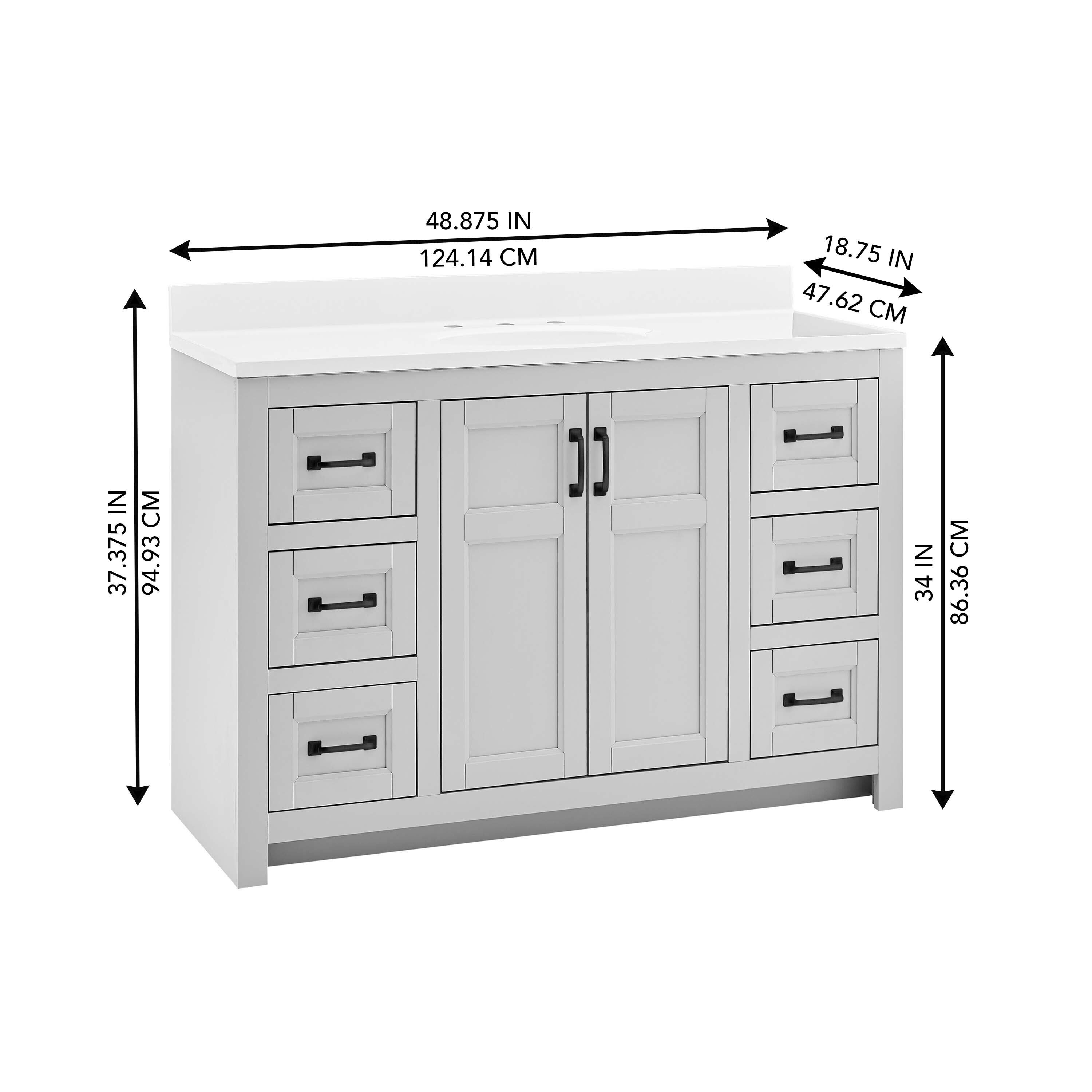 Style Selections Lowry 49-in Light Gray Single Sink Bathroom Vanity ...