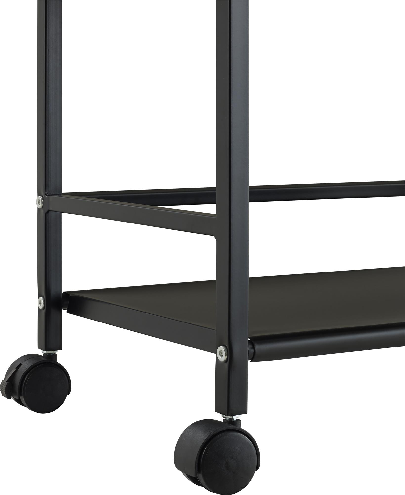 Ameriwood Home Black Composite Base with Composite Top Rolling Kitchen Cart (16.85-in x 11.4-in x 29.9-in)