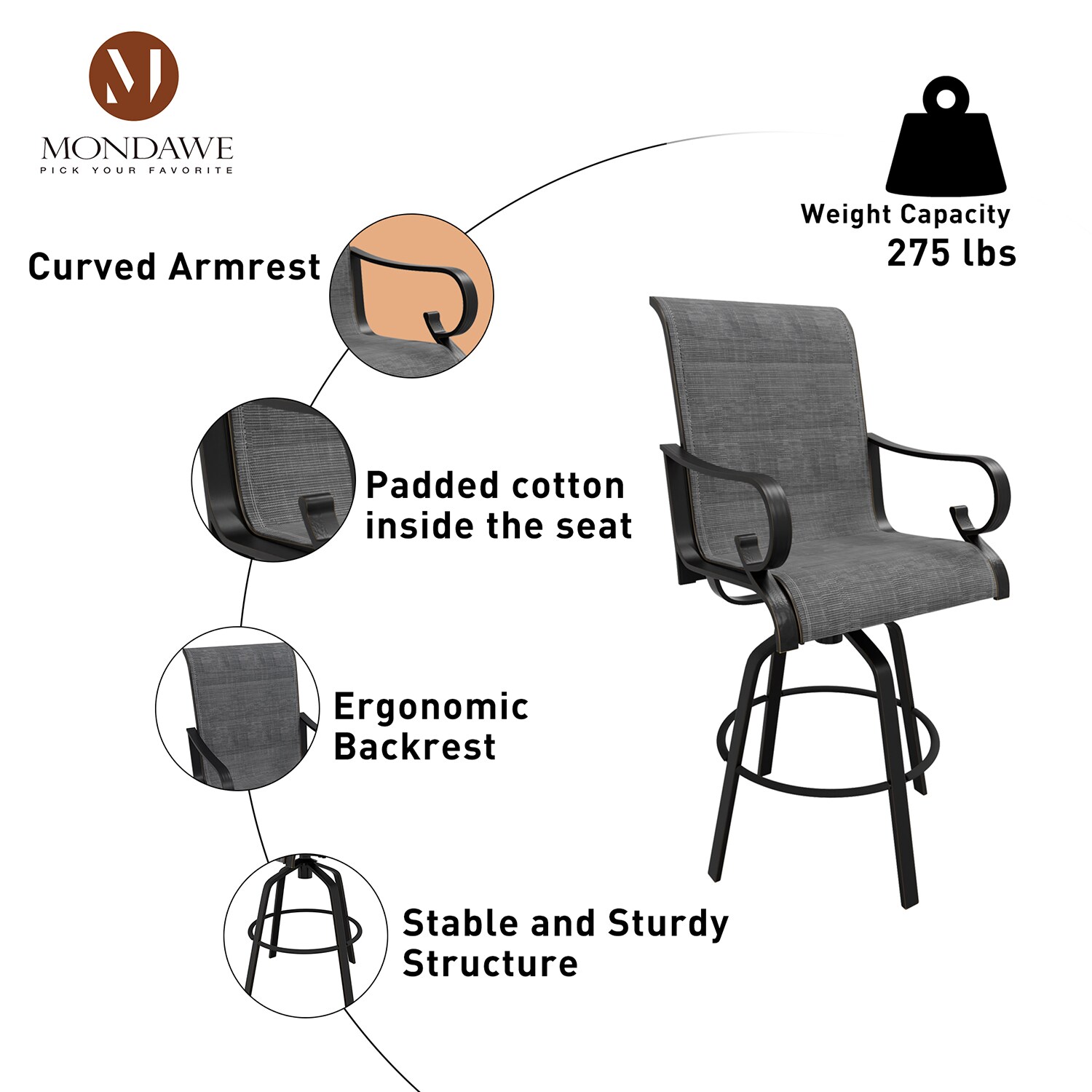 Mondawe 21OD123140BE Patio-Chairs - View #4