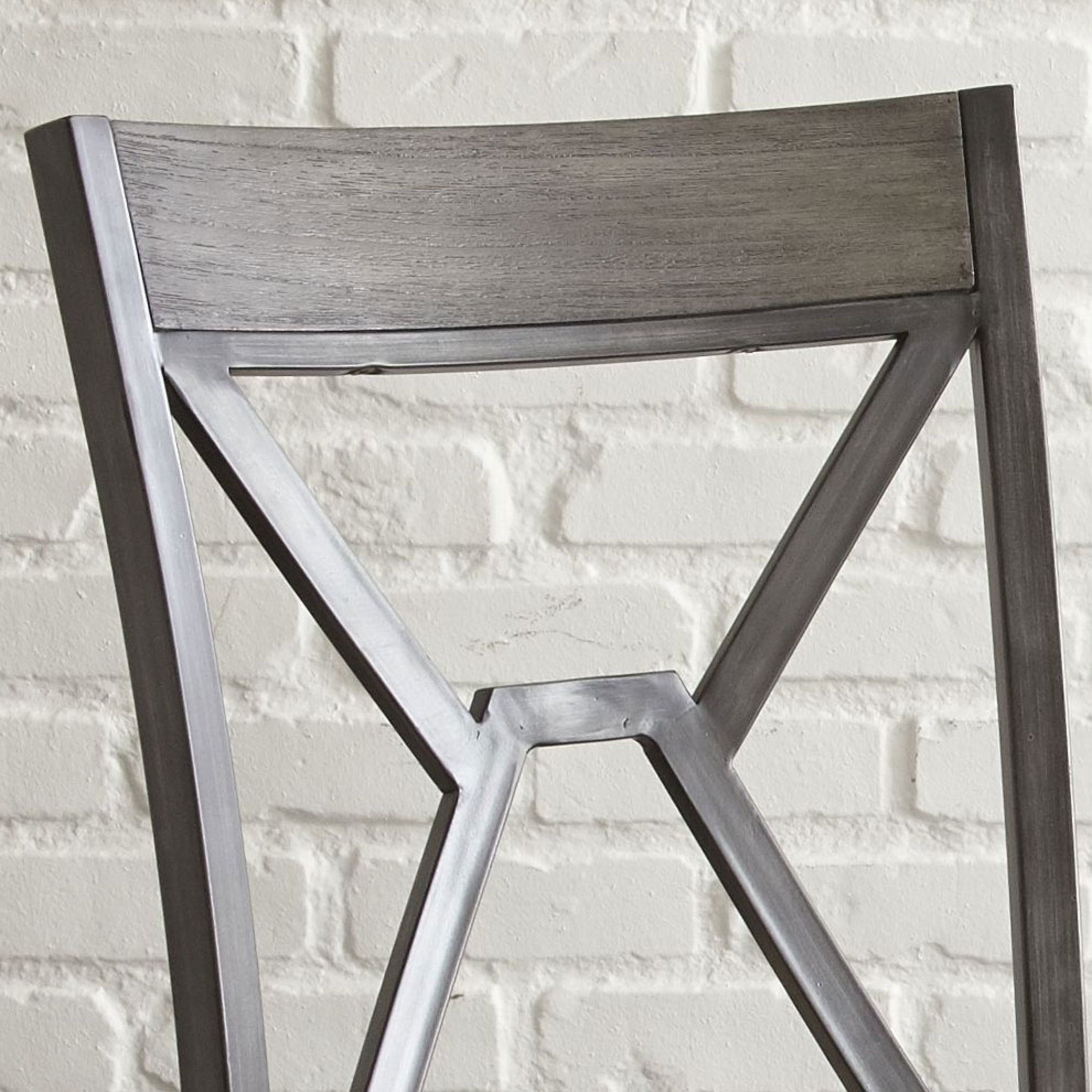 Gray Faux Leather Upholstered Side Chair with Metal Frame