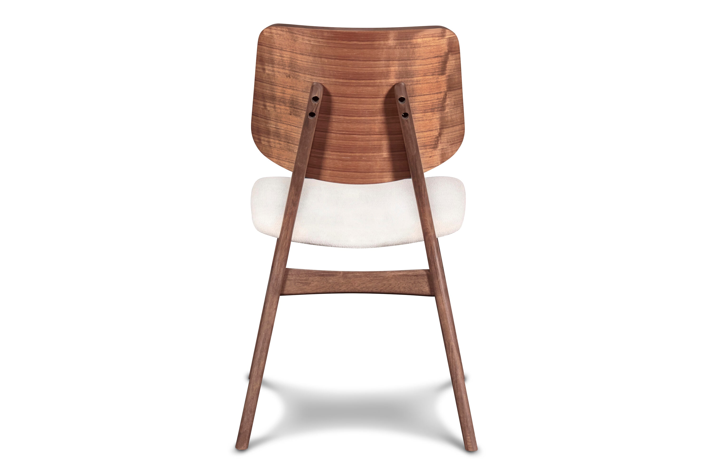 Oscar Walnut and Beige Upholstered Side Chairs, Set of 2