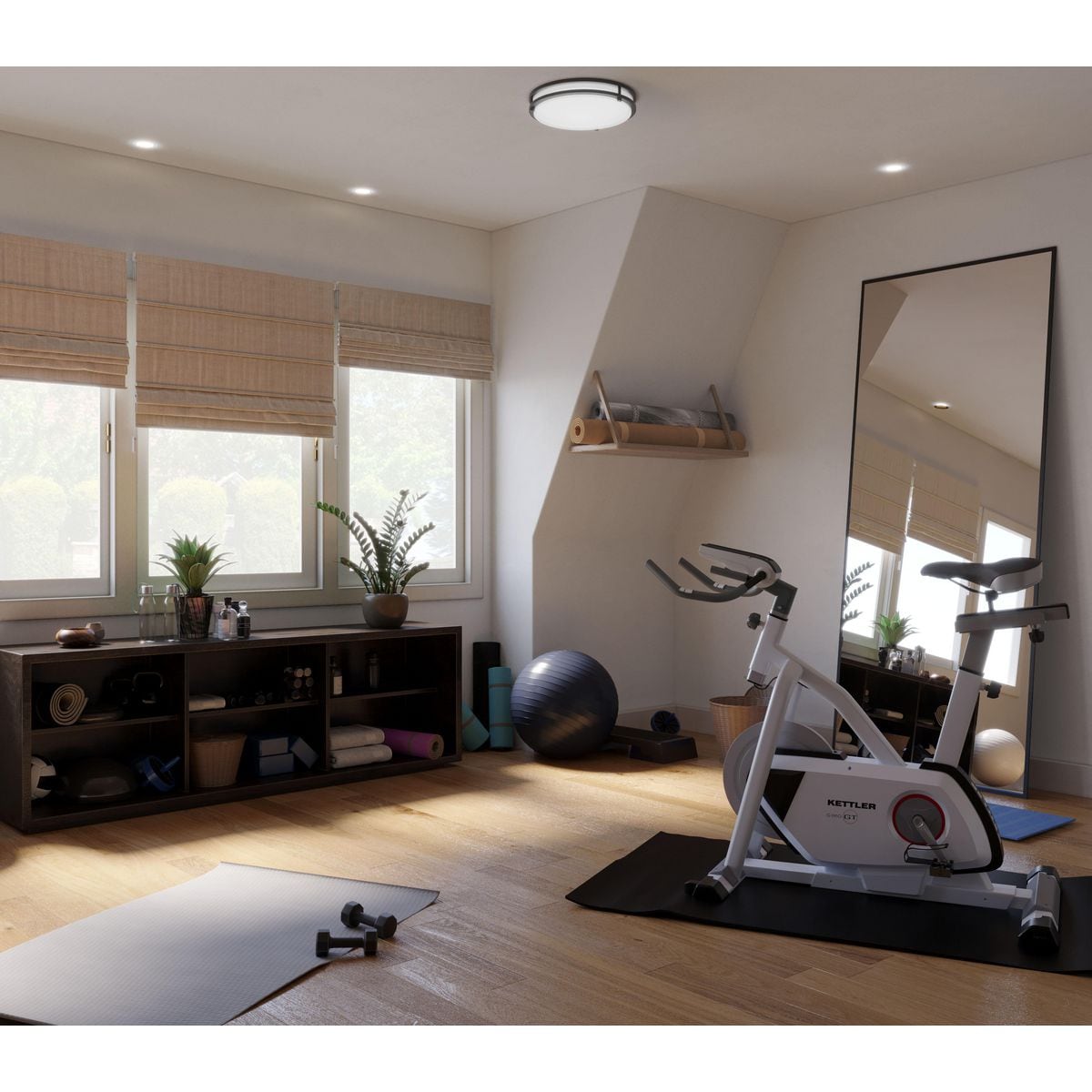 Urban Bronze 14" LED Flush Mount Light with Glass Diffuser