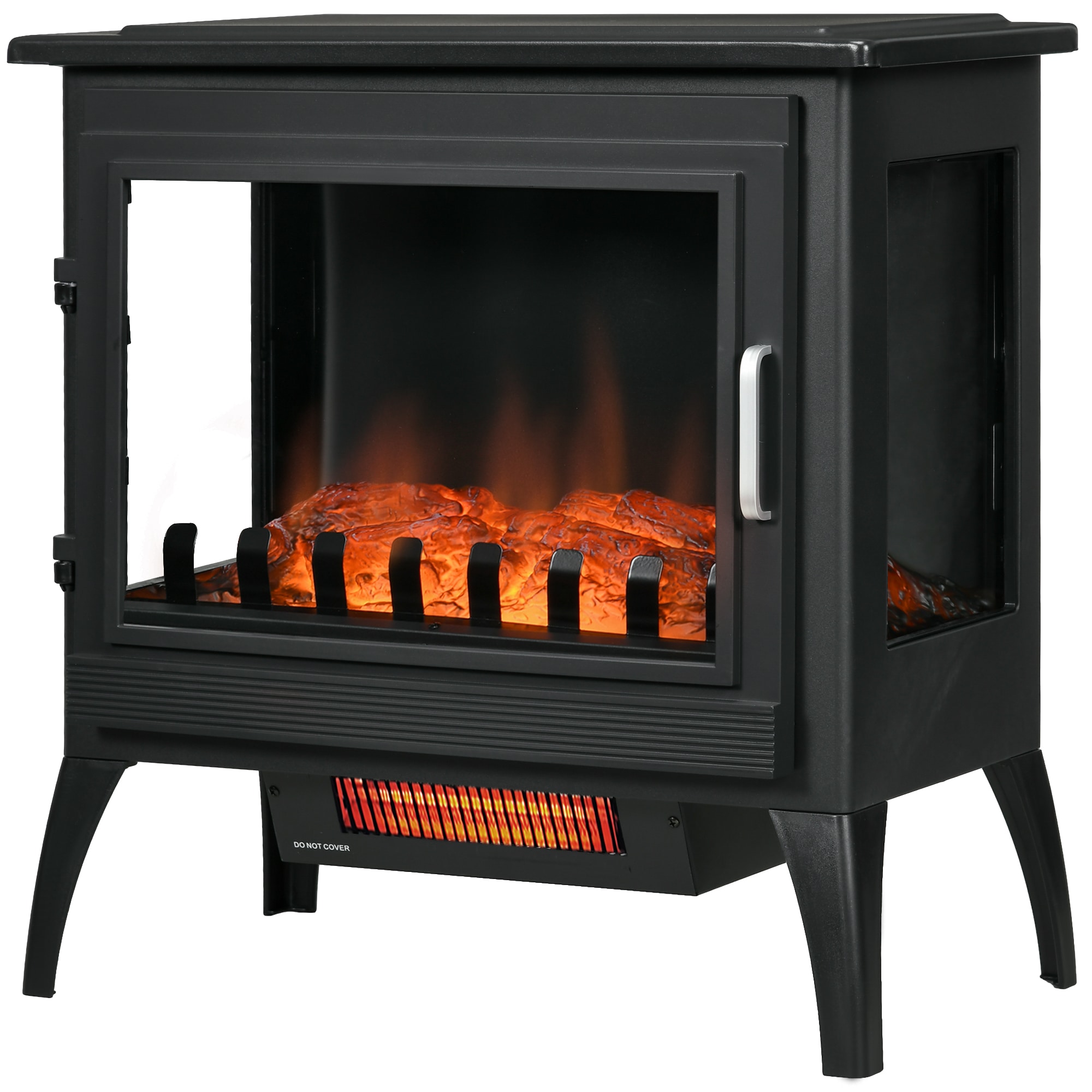Mondawe MO-AB25580 24-Inches W Black Free standing Fan-forced Flat wall Electric Fireplace