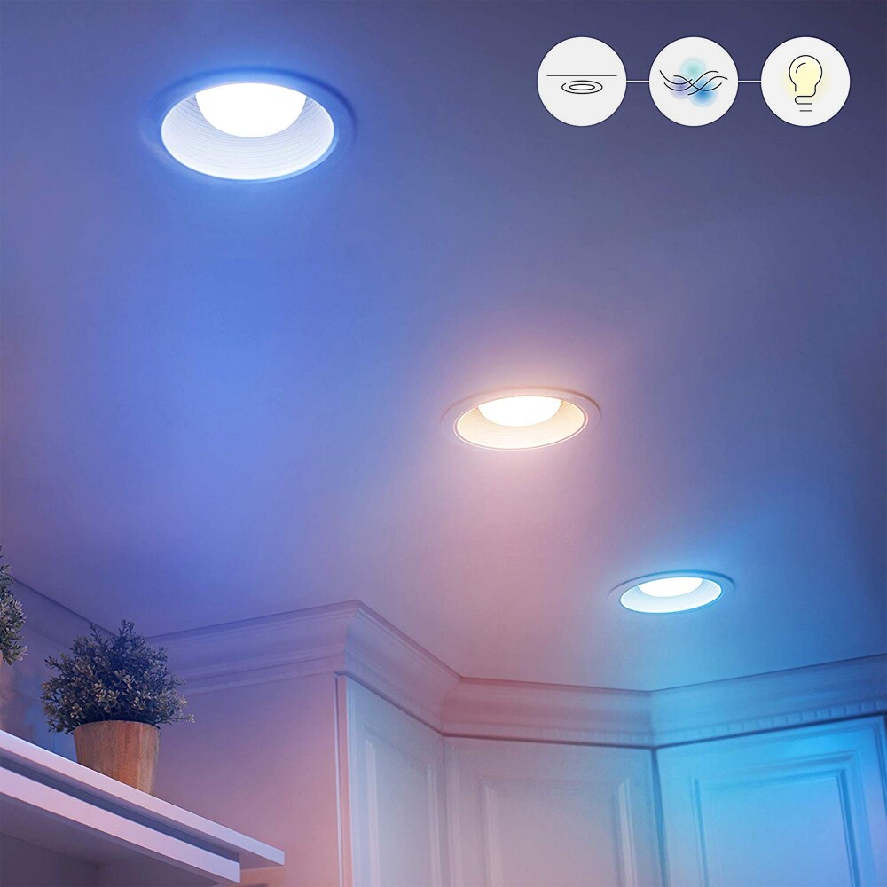 Tunable/Dimmable Whites no Hub Required 2 Piece WiZ IZ0087571-2 65 Watt EQ BR30 Smart WiFi Connected LED Light Bulbs/Compatible with Alexa and Google Home 