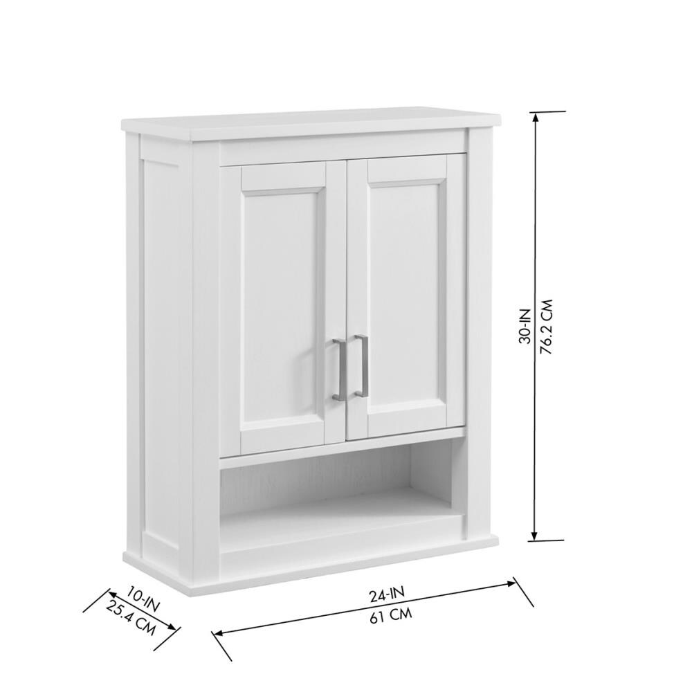 Durham 24-in W x 30-in H x 10-in D White Oak Bathroom Wall Cabinet at ...