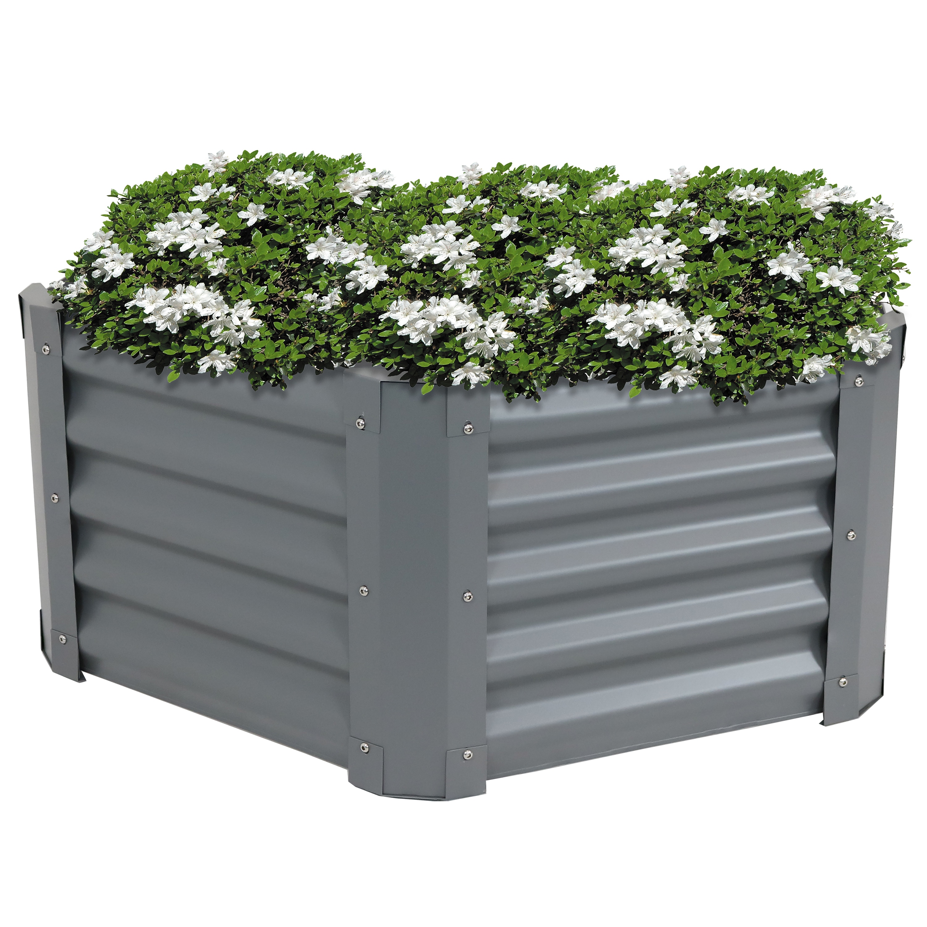 Sunnydaze Decor RCM-828 41-in W x 35.5-in L x 16.25-in H Elevated Gray Metal Raised Garden Bed