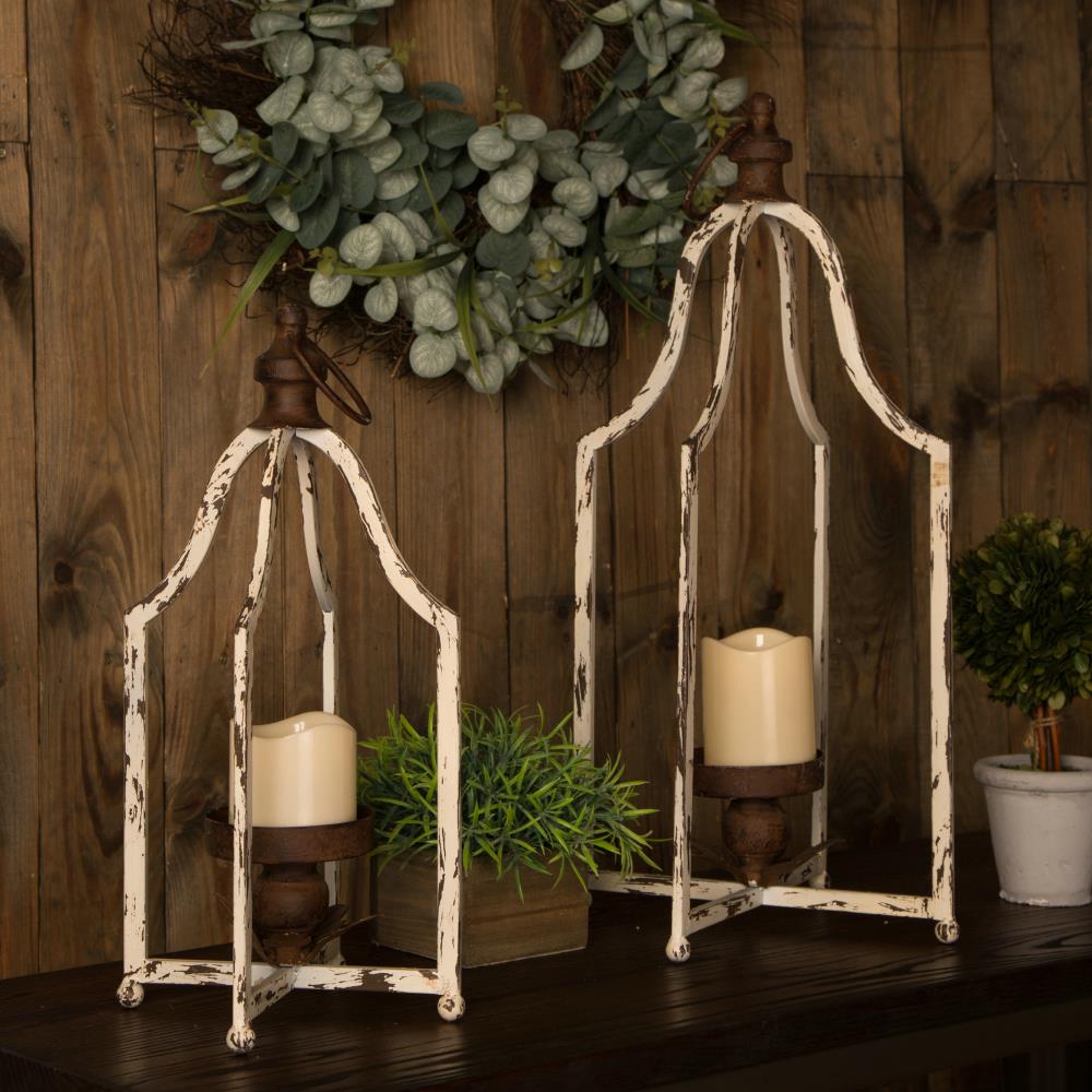 Small and Large Rustic Wood Lantern - Brown