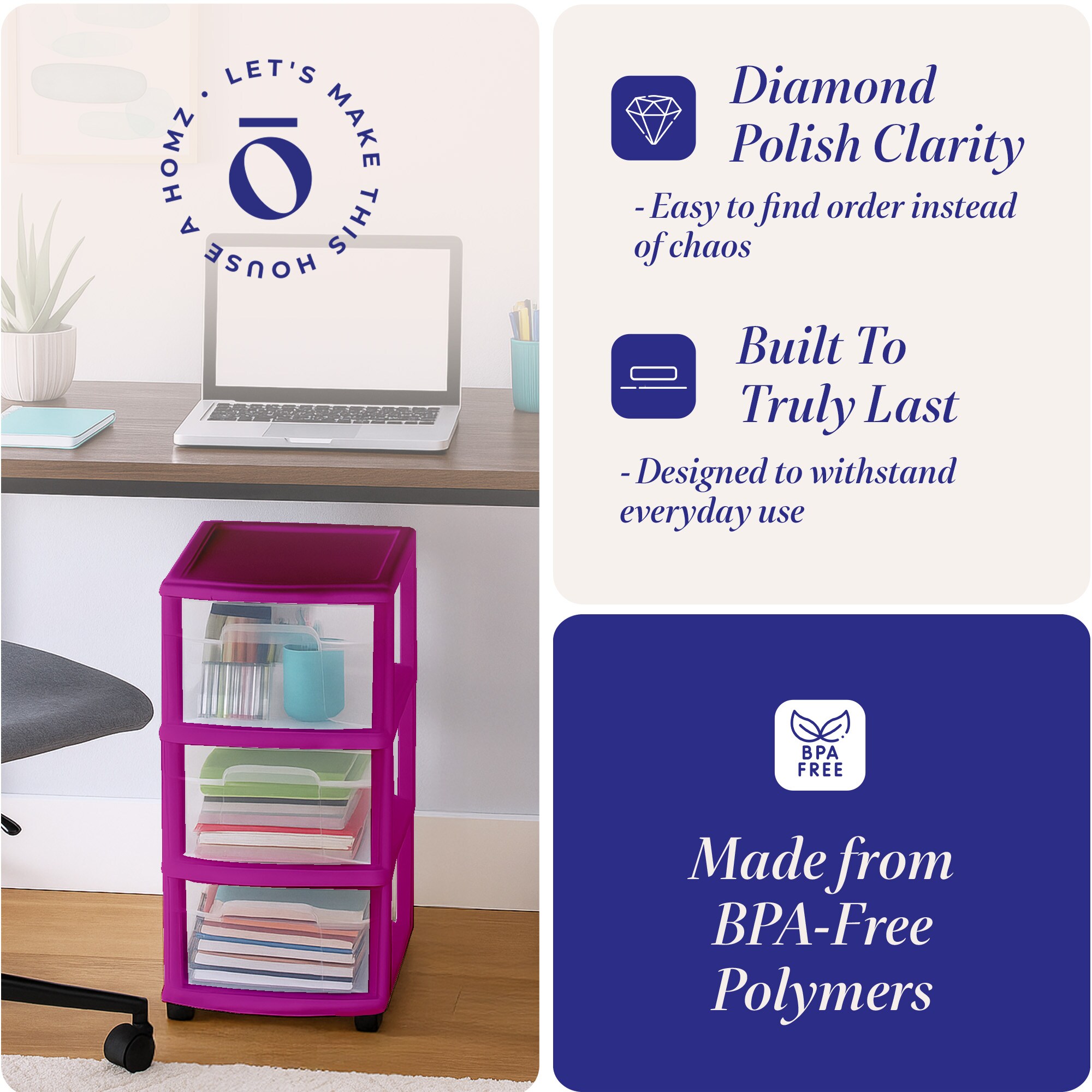 Homz Products 323708 Storage-Drawers - View #3