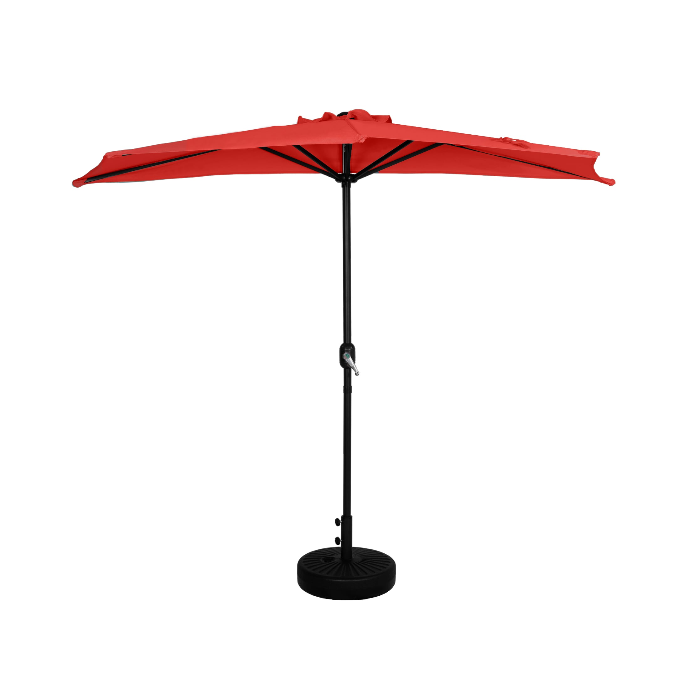 Westin Furniture OS3003-RD-981RDBK 9-Feet Steel Red No-tilt Half-round Patio Umbrella with Base