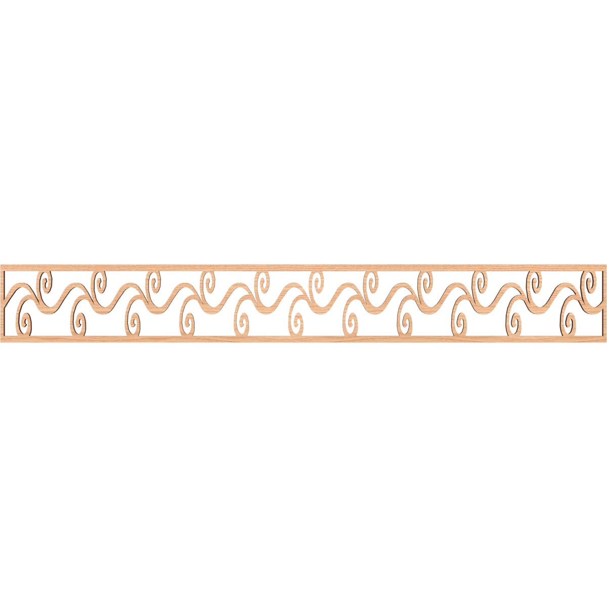 Ekena Millwork MLDA06X46TILHI Tilden Fretwork Flat Trim 6-in x 3.86-ft Hickory Brown Unfinished 2156592 Pierced Wall Panel Moulding
