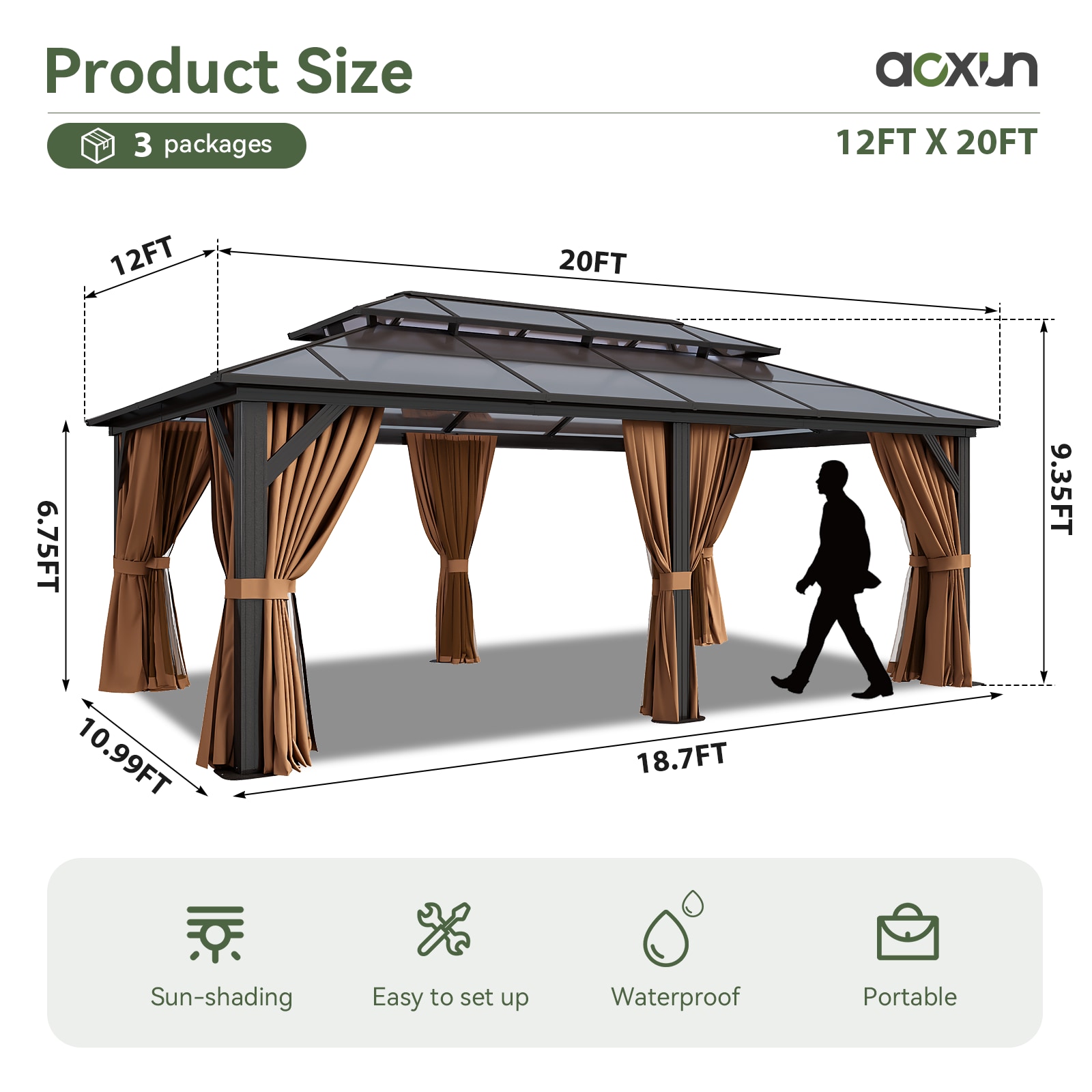 AOXUN G30011BR-A Wood-Resin-Gazebos - View #6