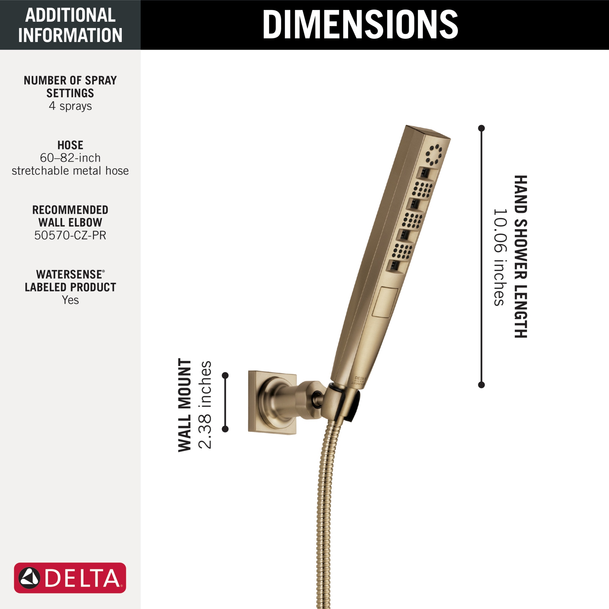 Delta 55140-CZ-PR Fixed-Showerhead - View #3
