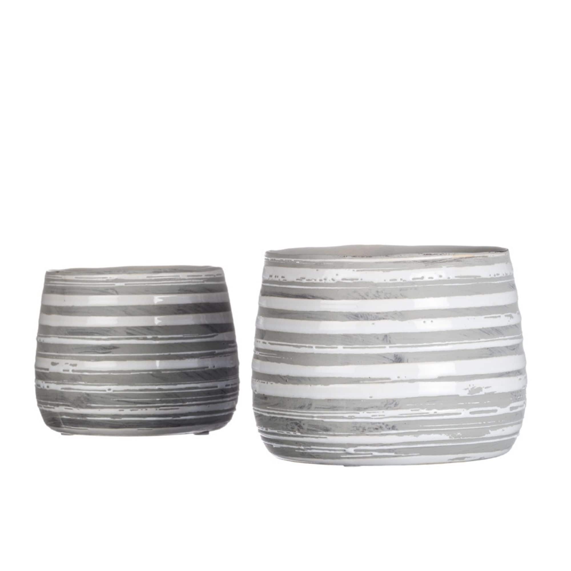 Sullivans CM2787 2 -Pack Round 3.75-in W x 4-in H x 3.75-in D White Ceramic Indoor Planter