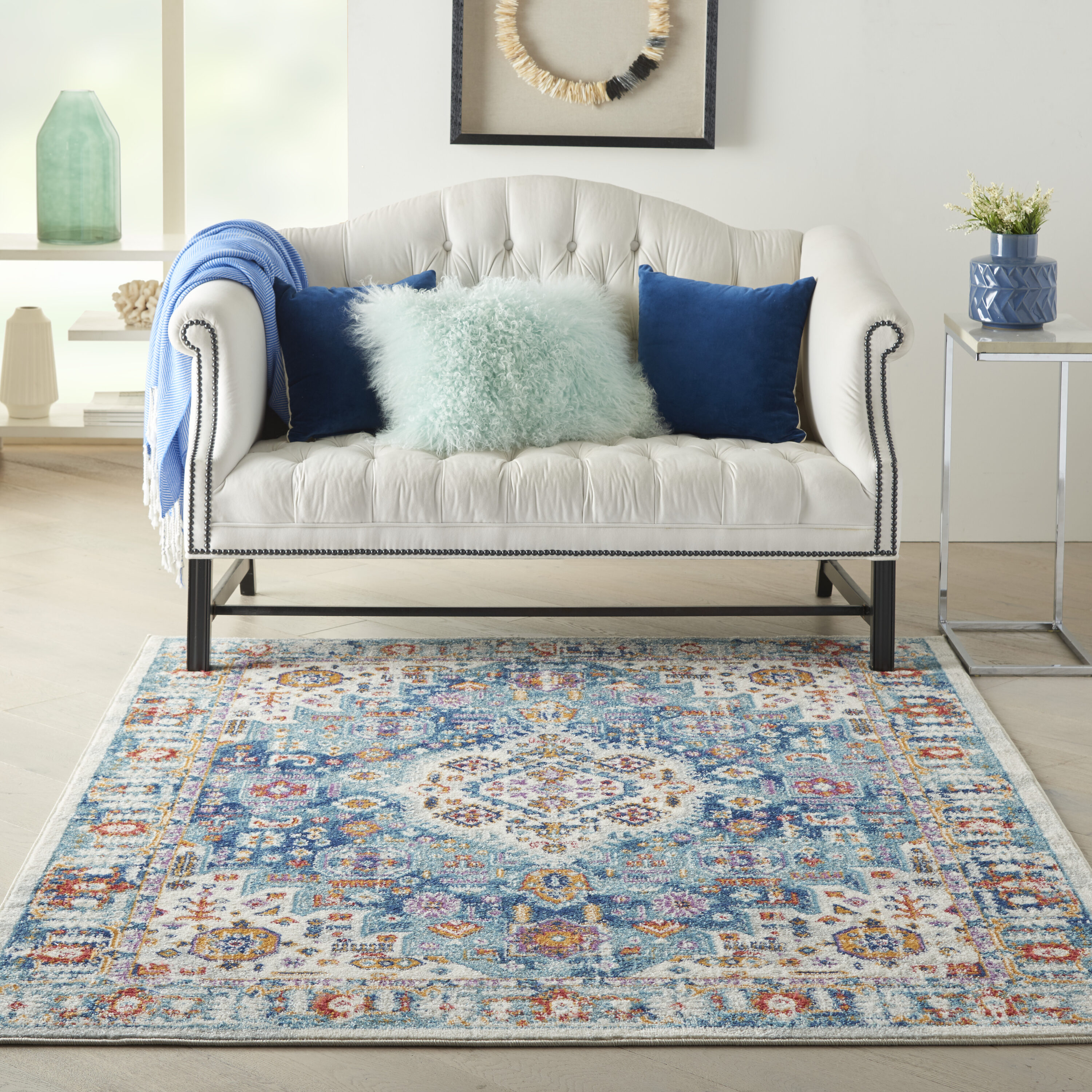 Nourison 99446766236 Passion 4 x 6 (ft) Loomed Polypropylene Ivory/multi Rectangular Indoor Abstract Area rug