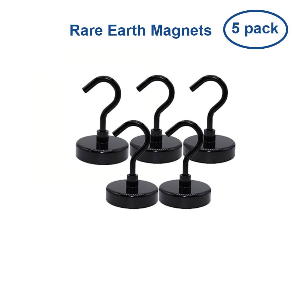 RELIABILT Rare Earth Neodymium 5-Pack Black Magnetic Storage/Utility Hook  (Capacity) in the Utility Hooks & Racks department at