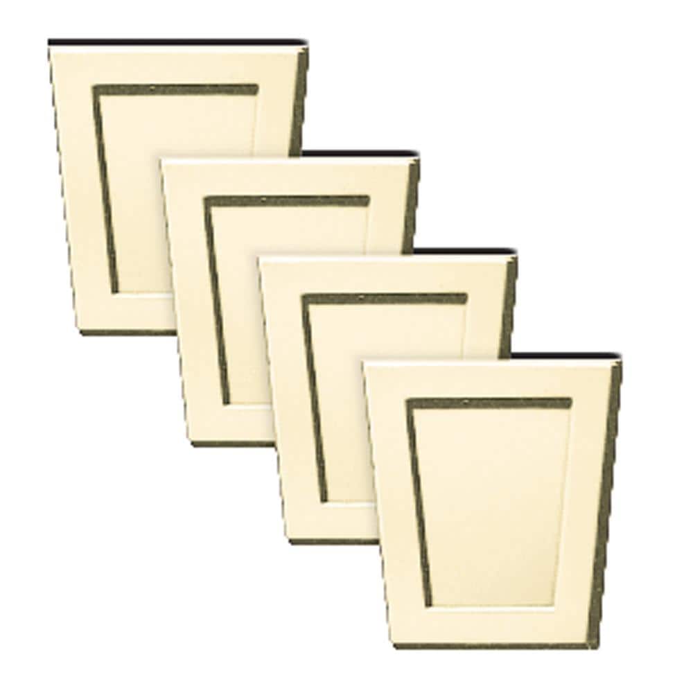 Builders Edge 180020001020 4 -Pack 4-in x 4.5-in Heritage Cream Polypropylene Gable Vent Keystones