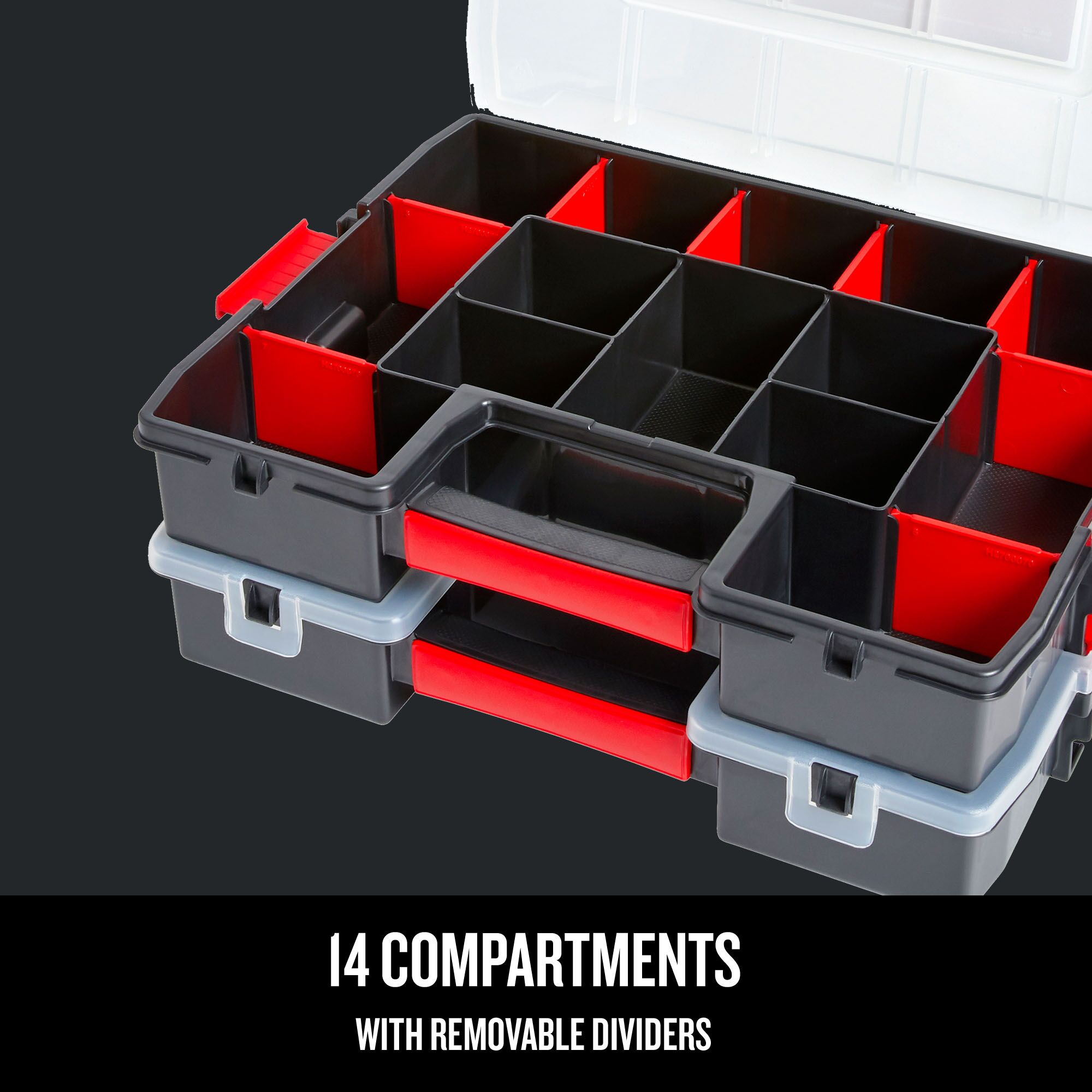 CRAFTSMAN 2-Pack 14-Compartment Plastic Small Parts Organizer in the Small  Parts Organizers department at