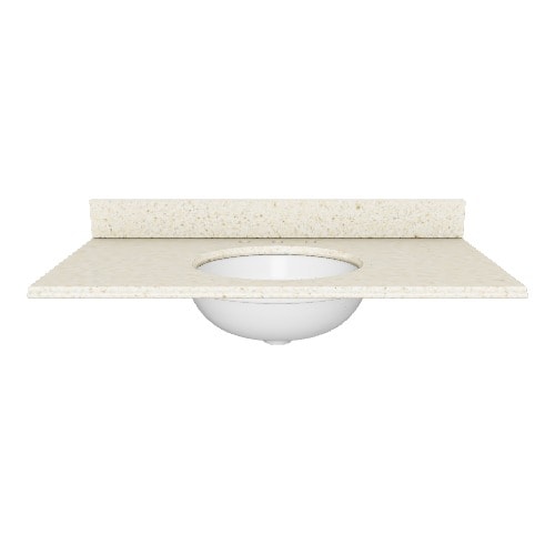 61 in. Granite Vanity Top in Montesol with White Basin 61 in. Granite Vanity Top in Montesol with White Basin
