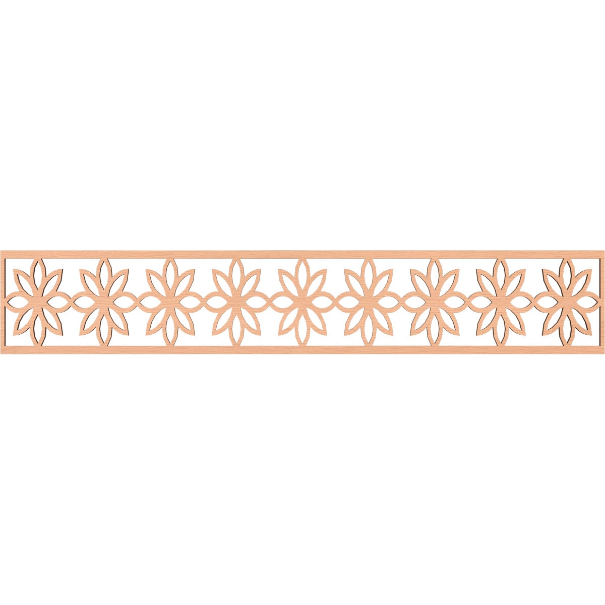 Ekena Millwork MLDA08X46DASAL Daisy Fretwork Flat Trim 8-in x 3.89-ft Alder Brown Unfinished 2155876 Pierced Wall Panel Moulding