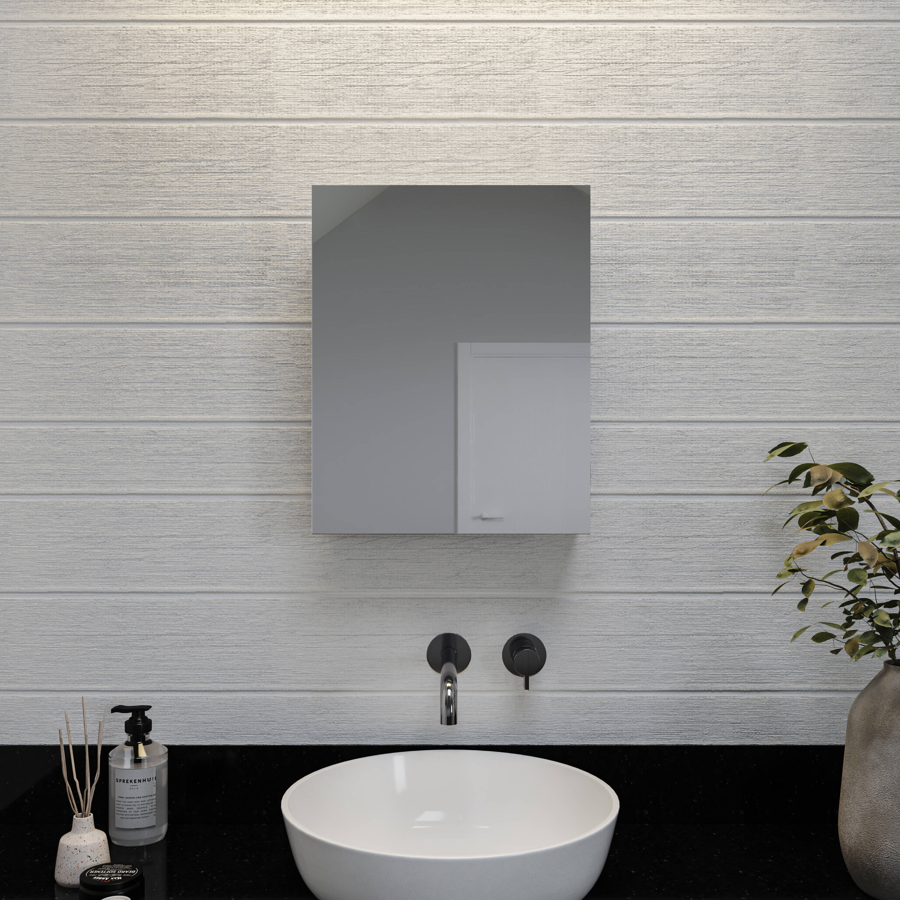 Croydex WC121169US 16-Inches x 20-Inches Surface/Recessed Mount Silver Mirrored Rectangle Soft Close Medicine Cabinet